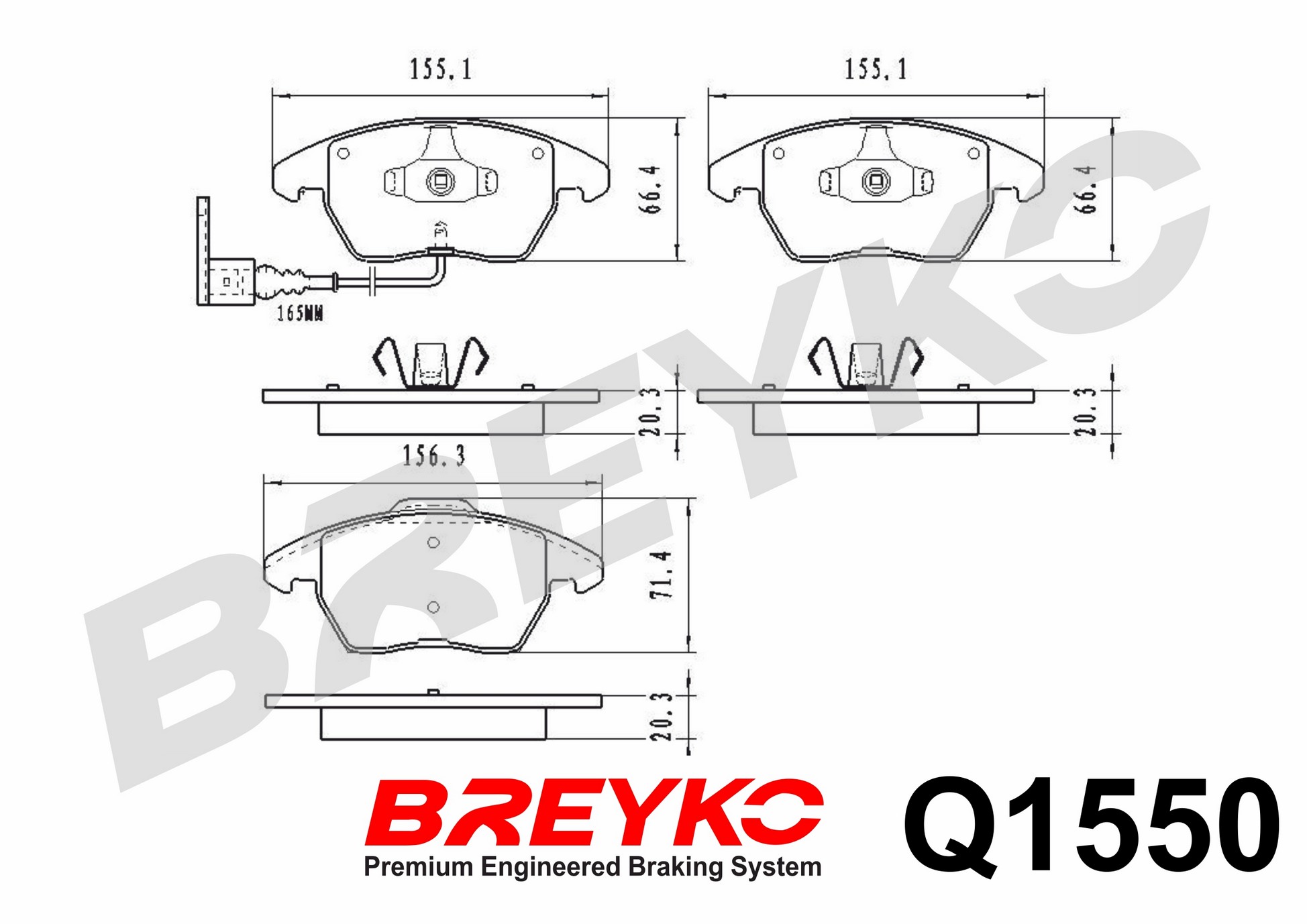 DAVID VASCO Q1550 BREYKO PREMIUM Brake Pad Set, disc brake