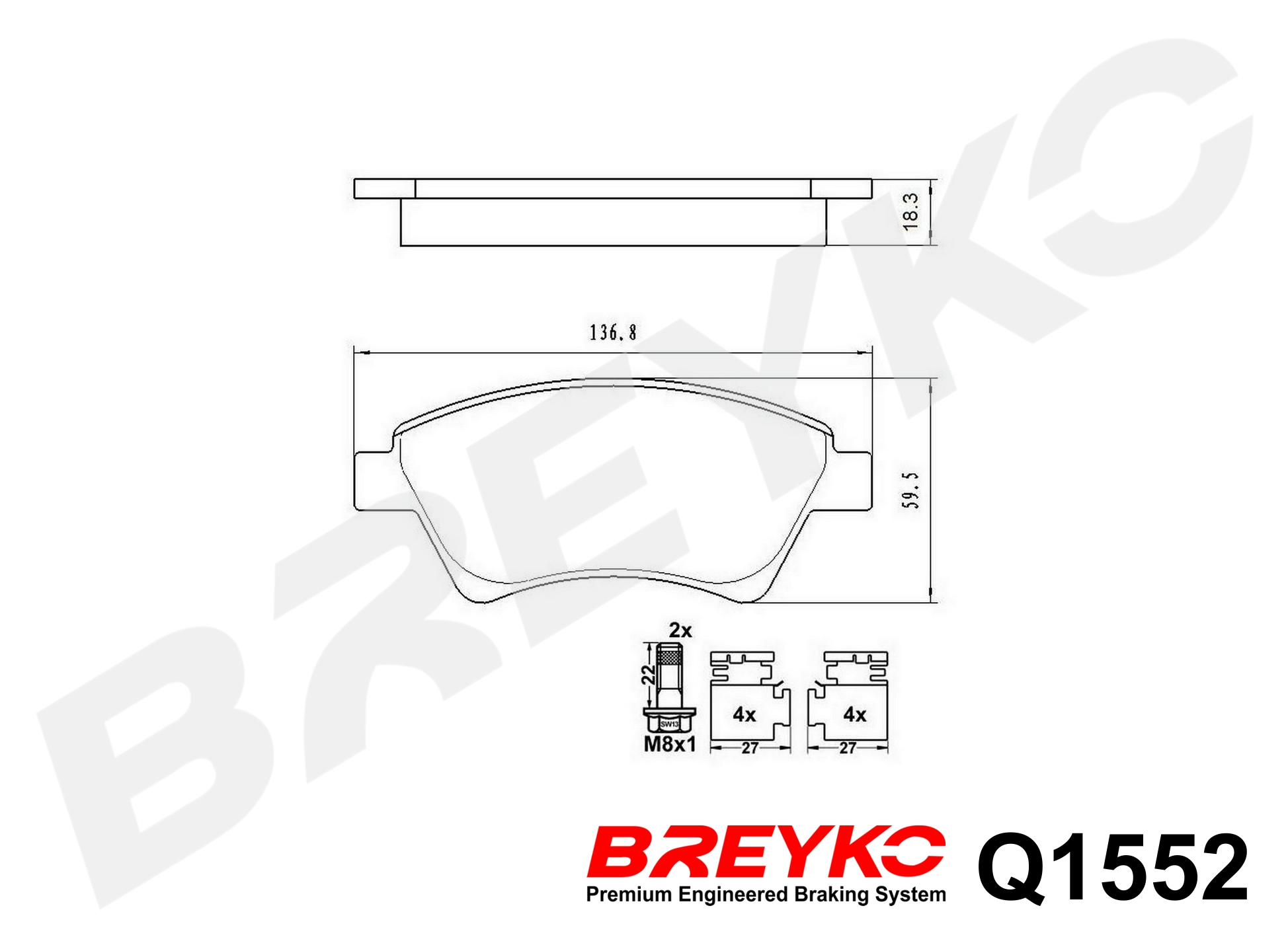 DAVID VASCO Q1552 BREYKO PREMIUM Brake Pad Set, disc brake