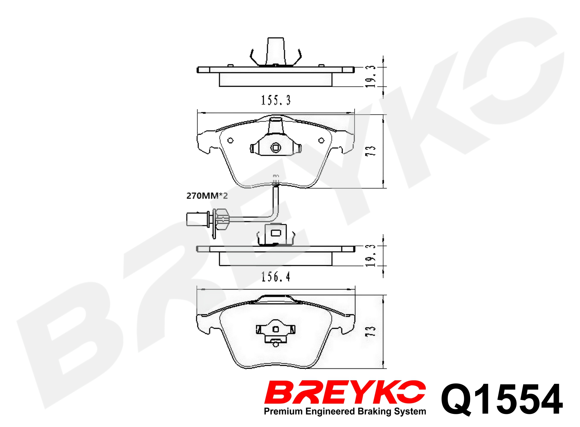 DAVID VASCO Q1554 BREYKO PREMIUM Brake Pad Set, disc brake