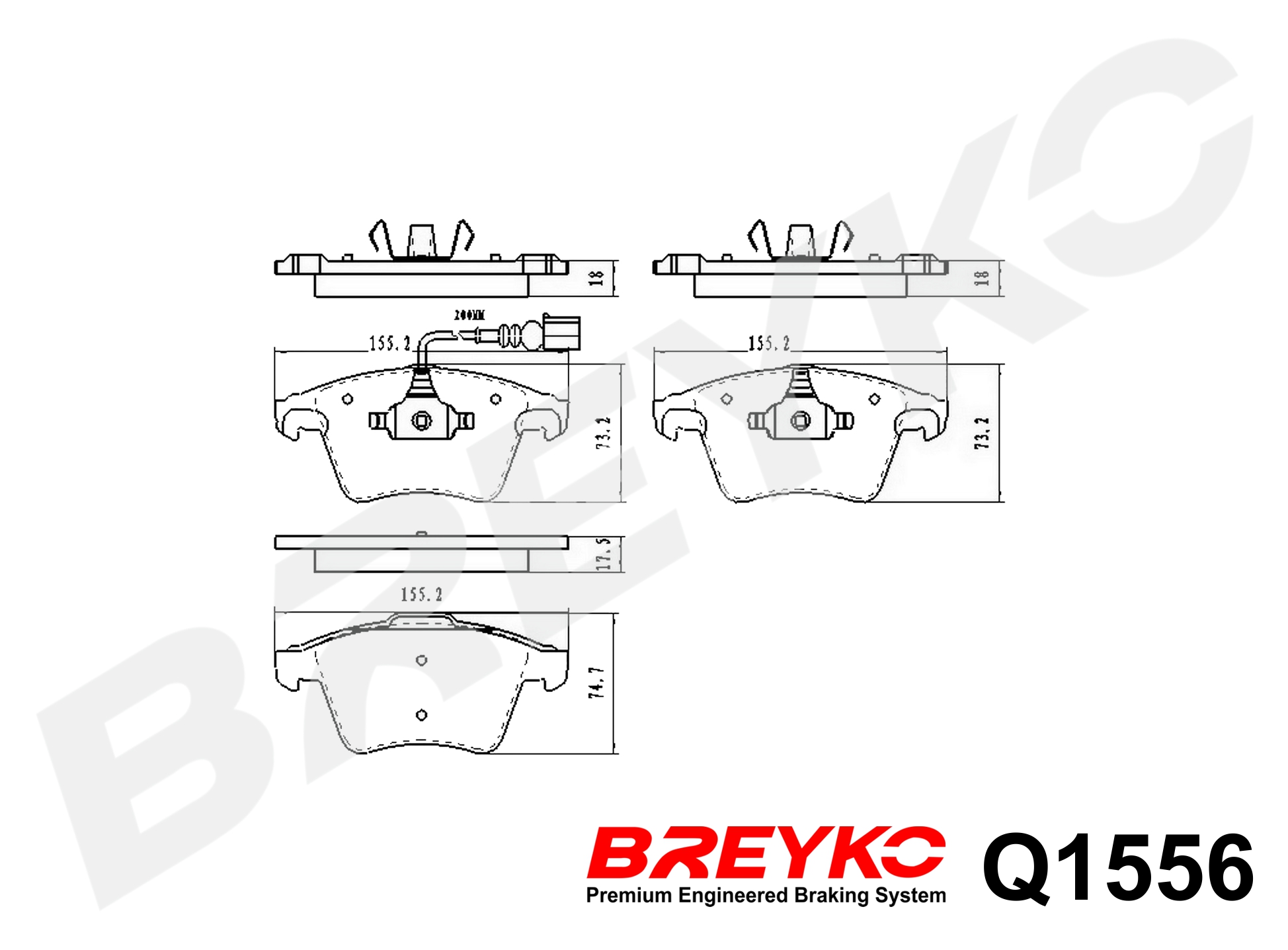 DAVID VASCO Q1556 BREYKO PREMIUM Brake Pad Set, disc brake