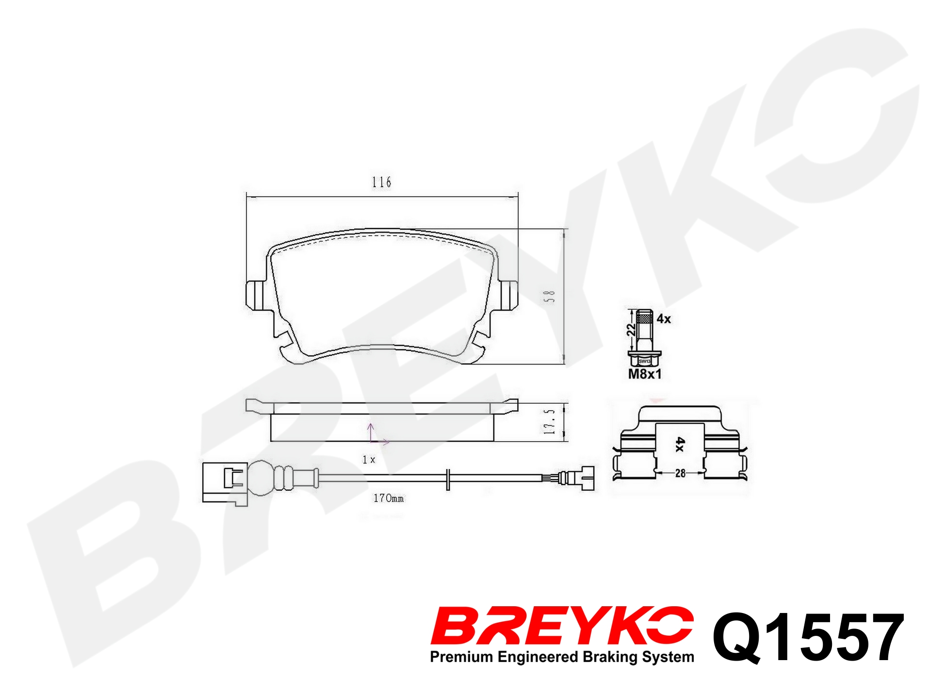 DAVID VASCO Q1557 BREYKO PREMIUM Brake Pad Set, disc brake