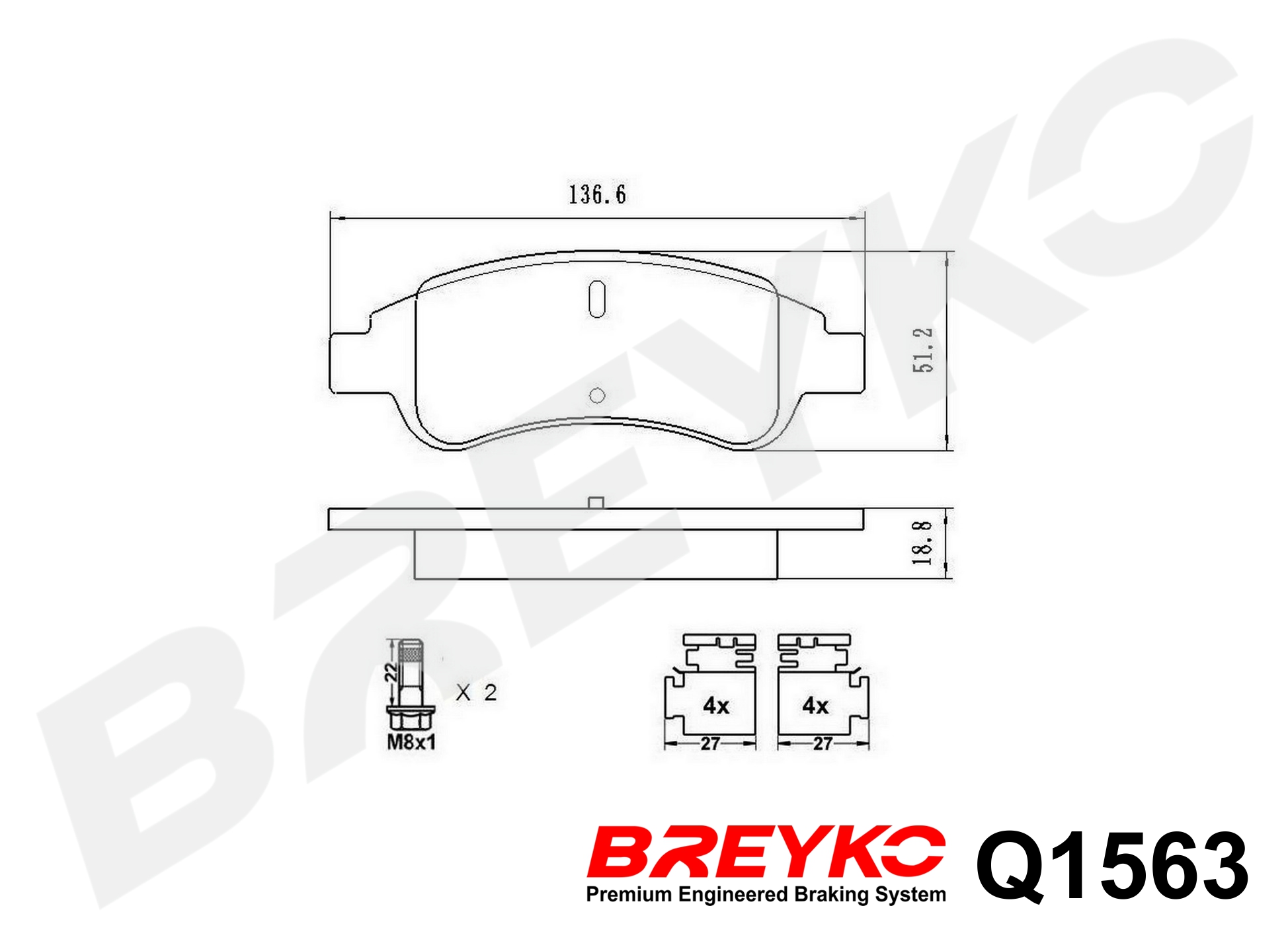 DAVID VASCO Q1563 BREYKO PREMIUM Brake Pad Set, disc brake