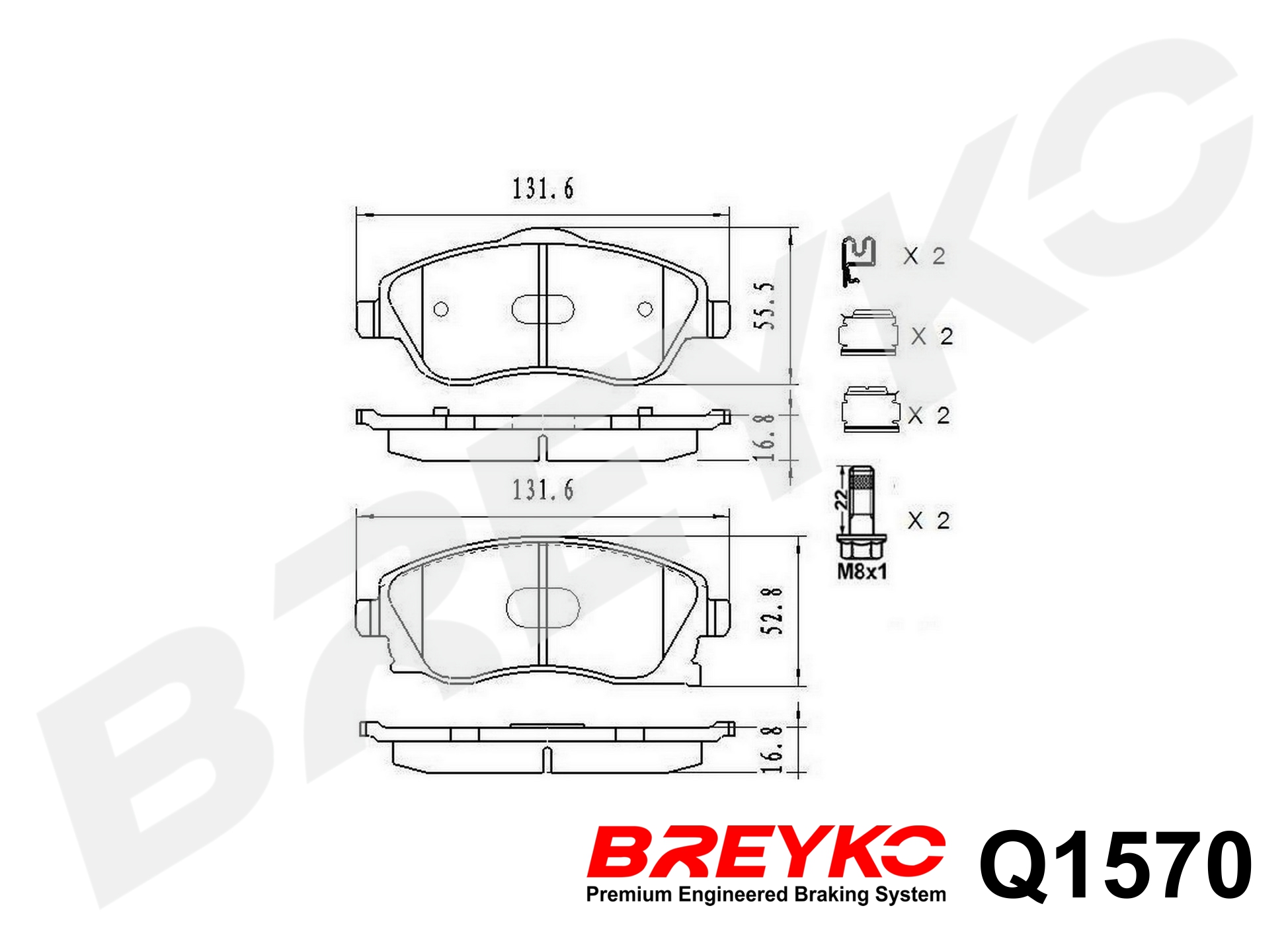DAVID VASCO Q1570 BREYKO PREMIUM Brake Pad Set, disc brake