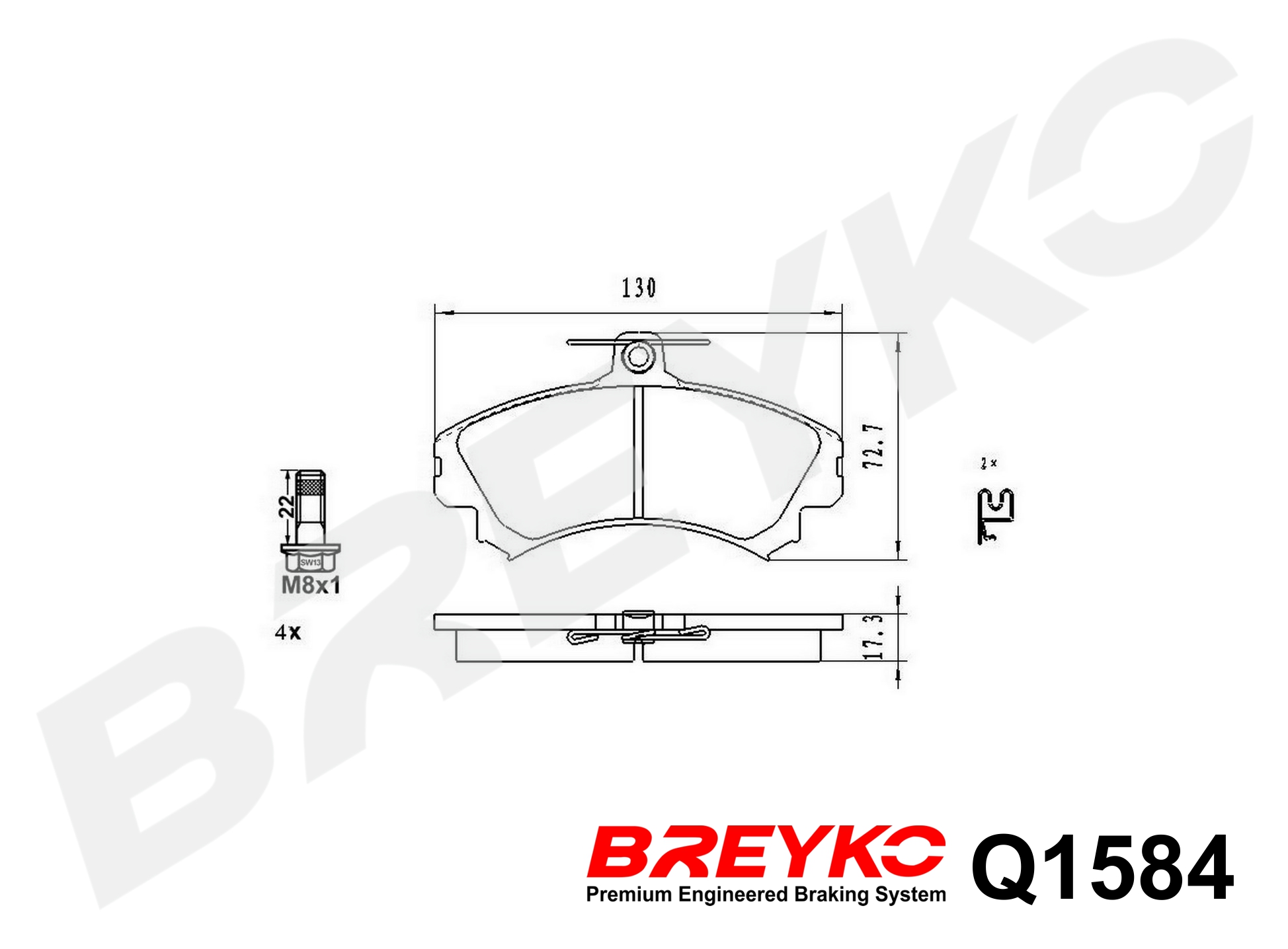 DAVID VASCO Q1584 BREYKO PREMIUM Brake Pad Set, disc brake