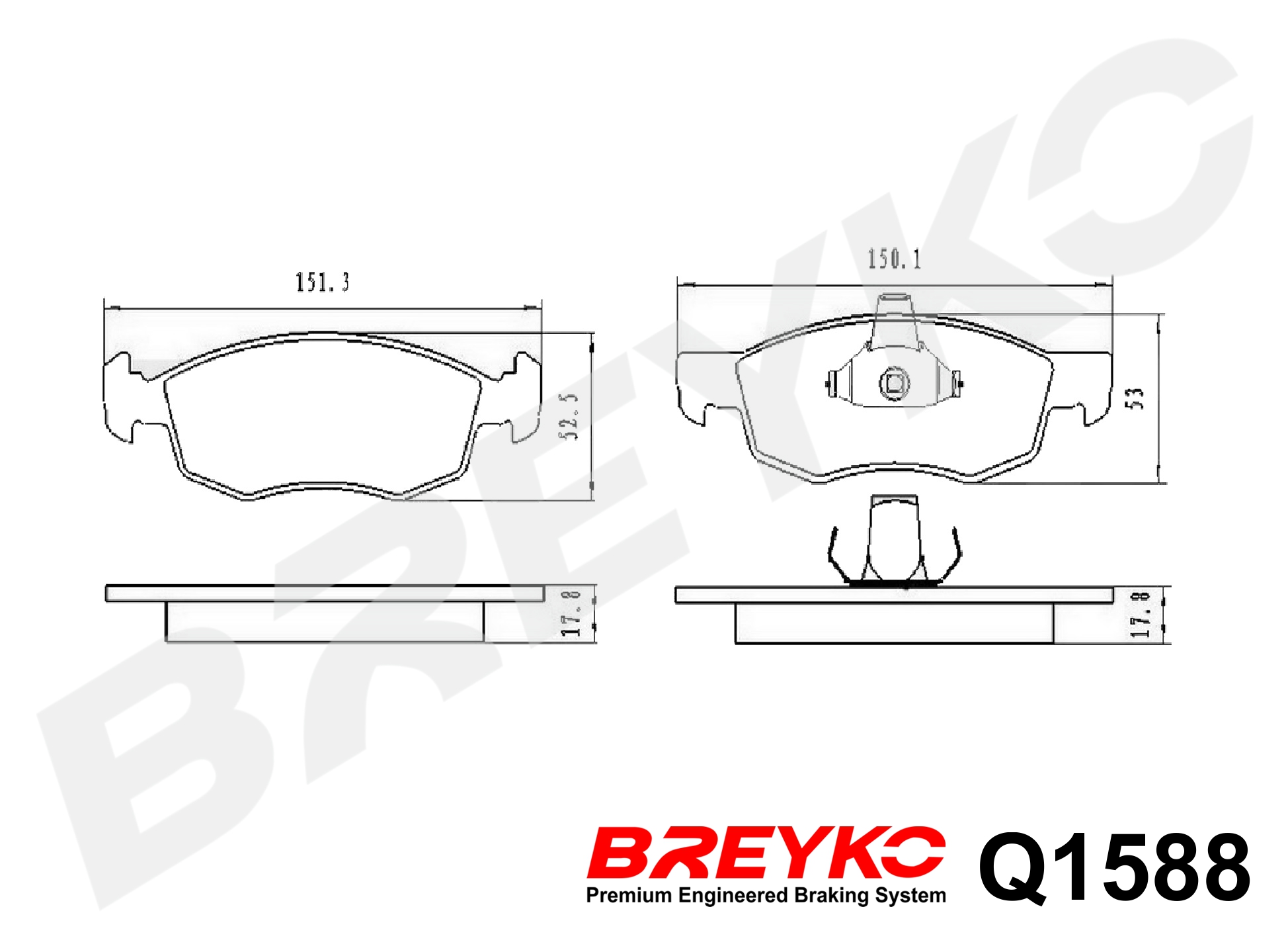 DAVID VASCO Q1588 BREYKO PREMIUM Brake Pad Set, disc brake