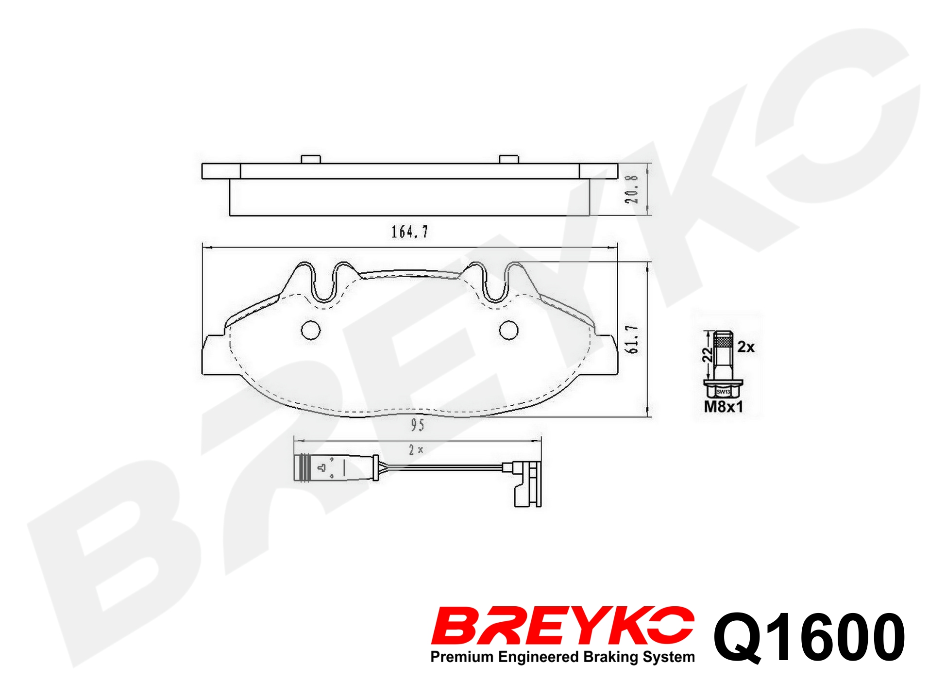 DAVID VASCO Q1600 BREYKO PREMIUM Brake Pad Set, disc brake