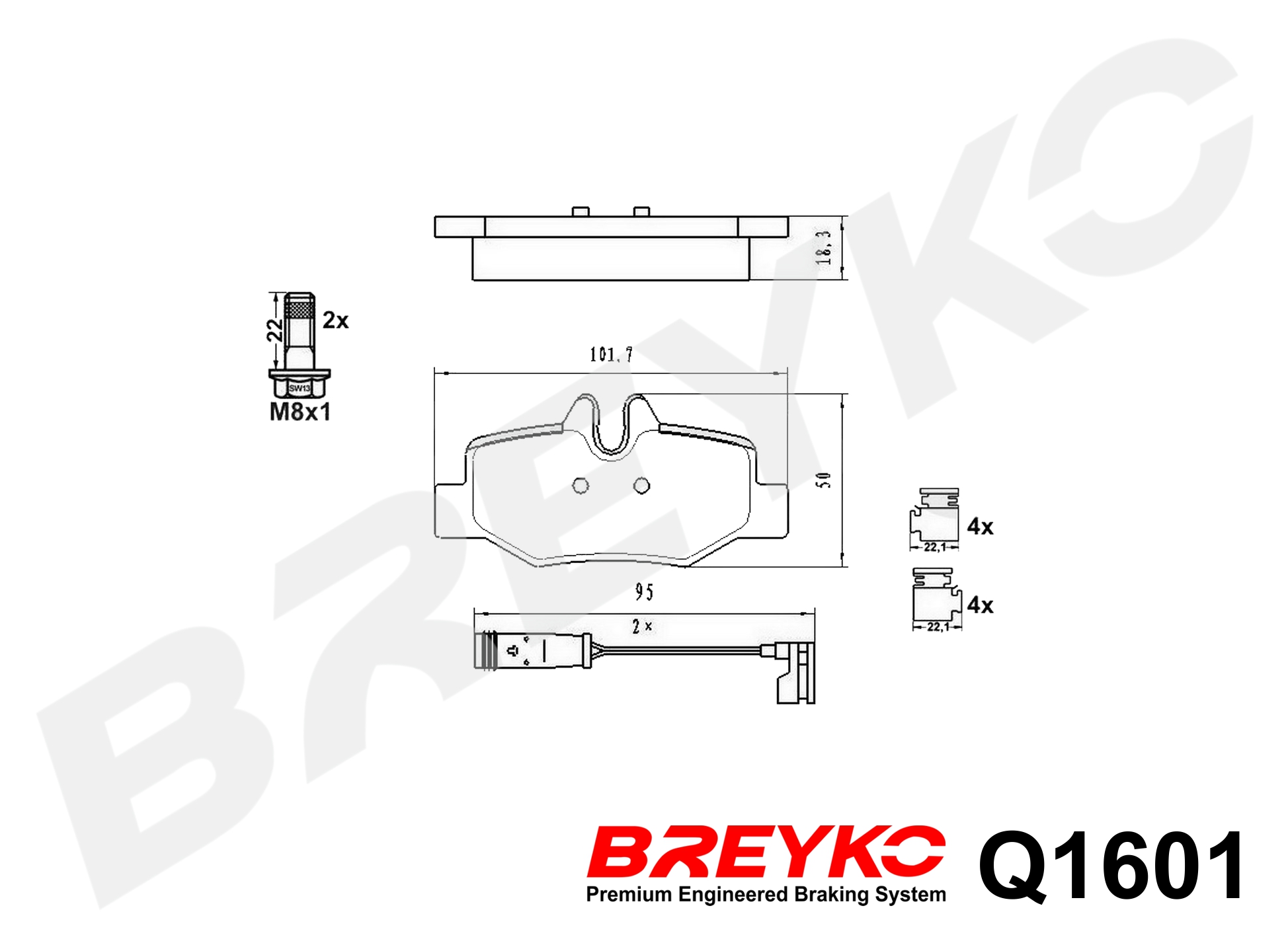 DAVID VASCO Q1601 BREYKO PREMIUM Brake Pad Set, disc brake