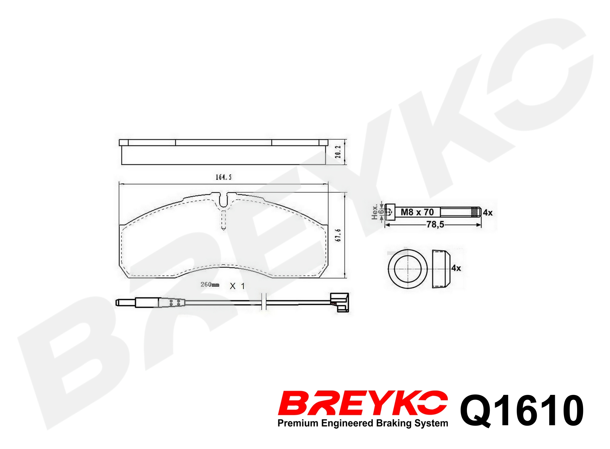 DAVID VASCO Q1610 BREYKO PREMIUM Brake Pad Set, disc brake