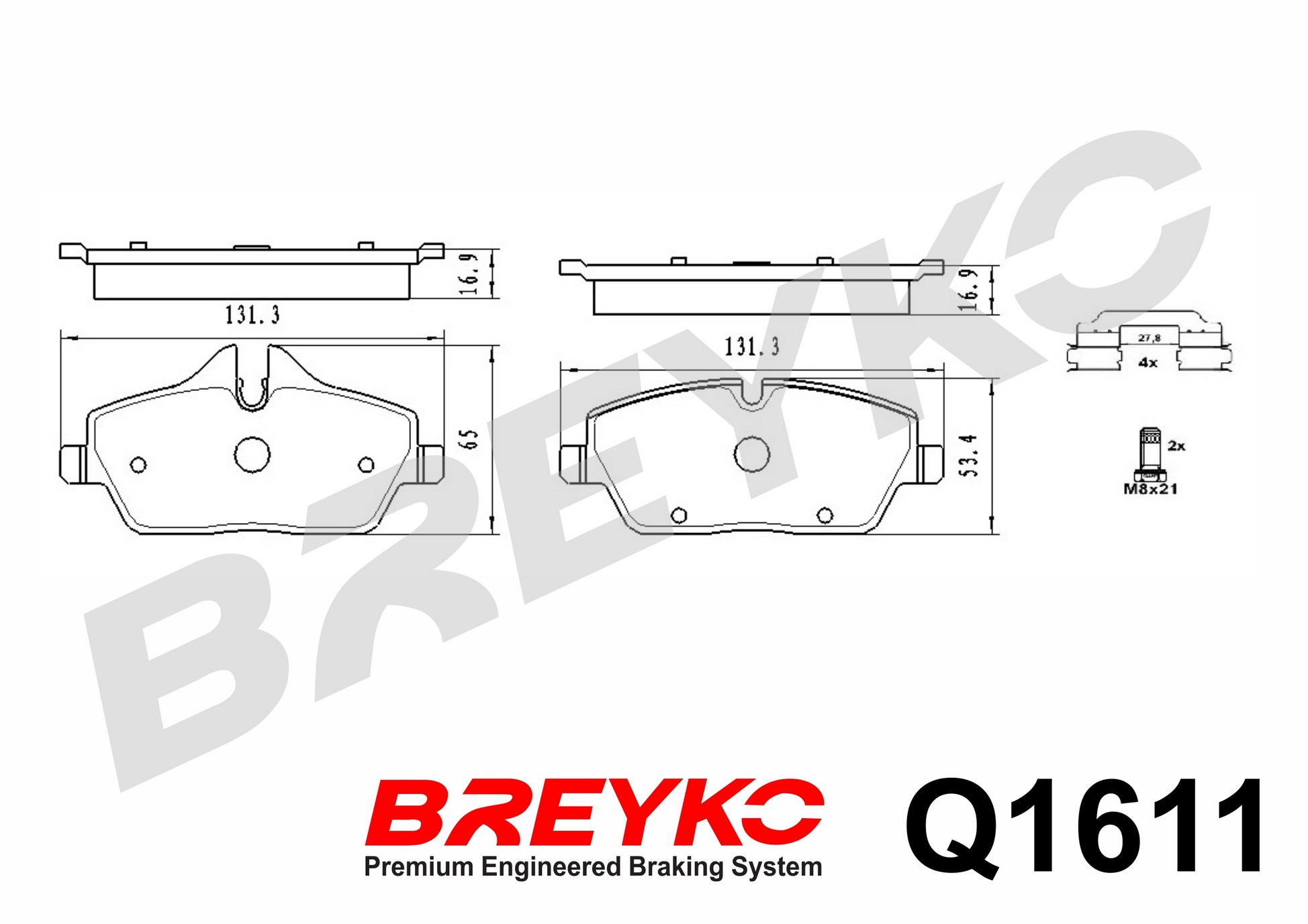 DAVID VASCO Q1611 BREYKO PREMIUM Brake Pad Set, disc brake