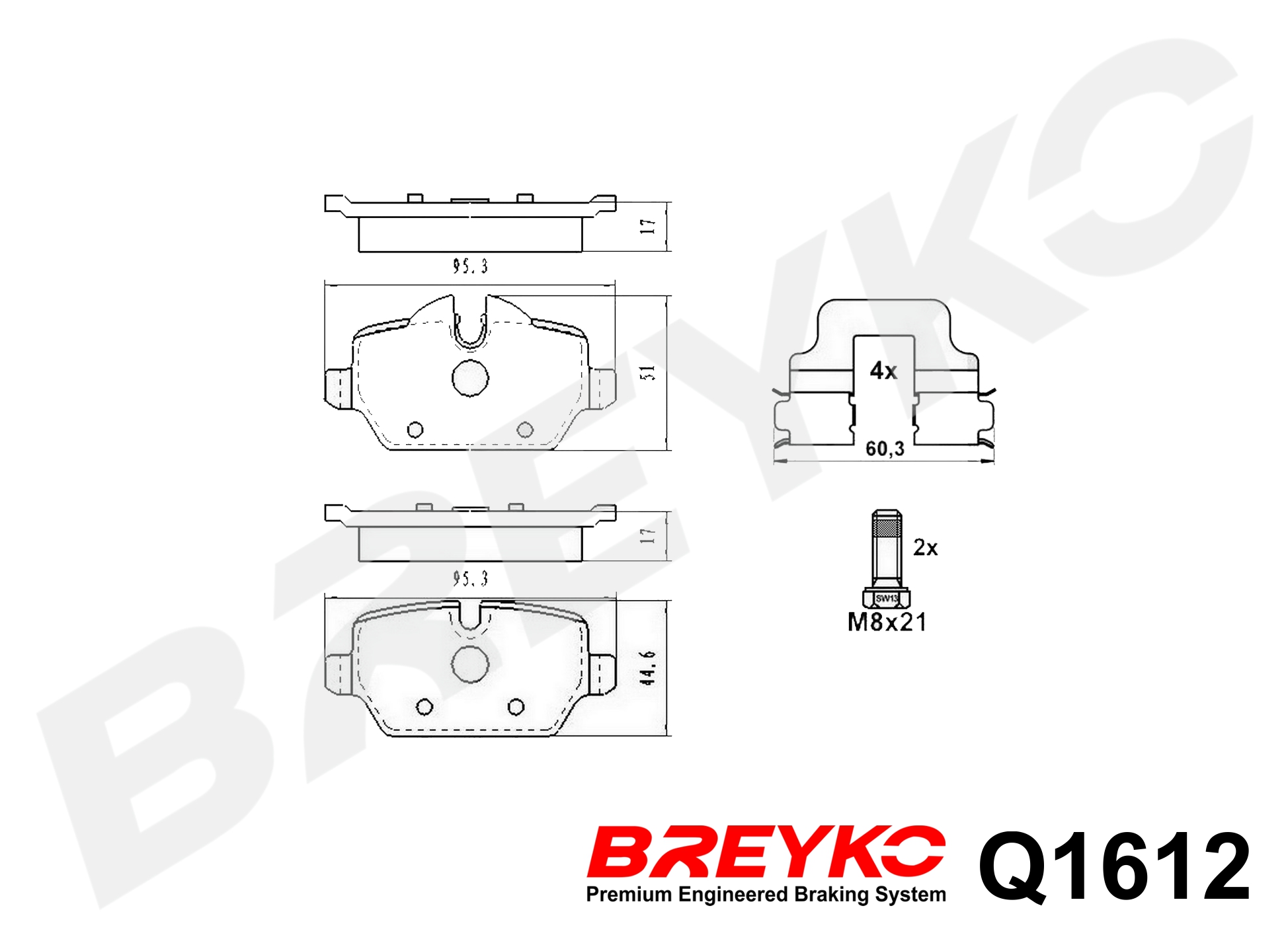 DAVID VASCO Q1612 BREYKO PREMIUM Brake Pad Set, disc brake