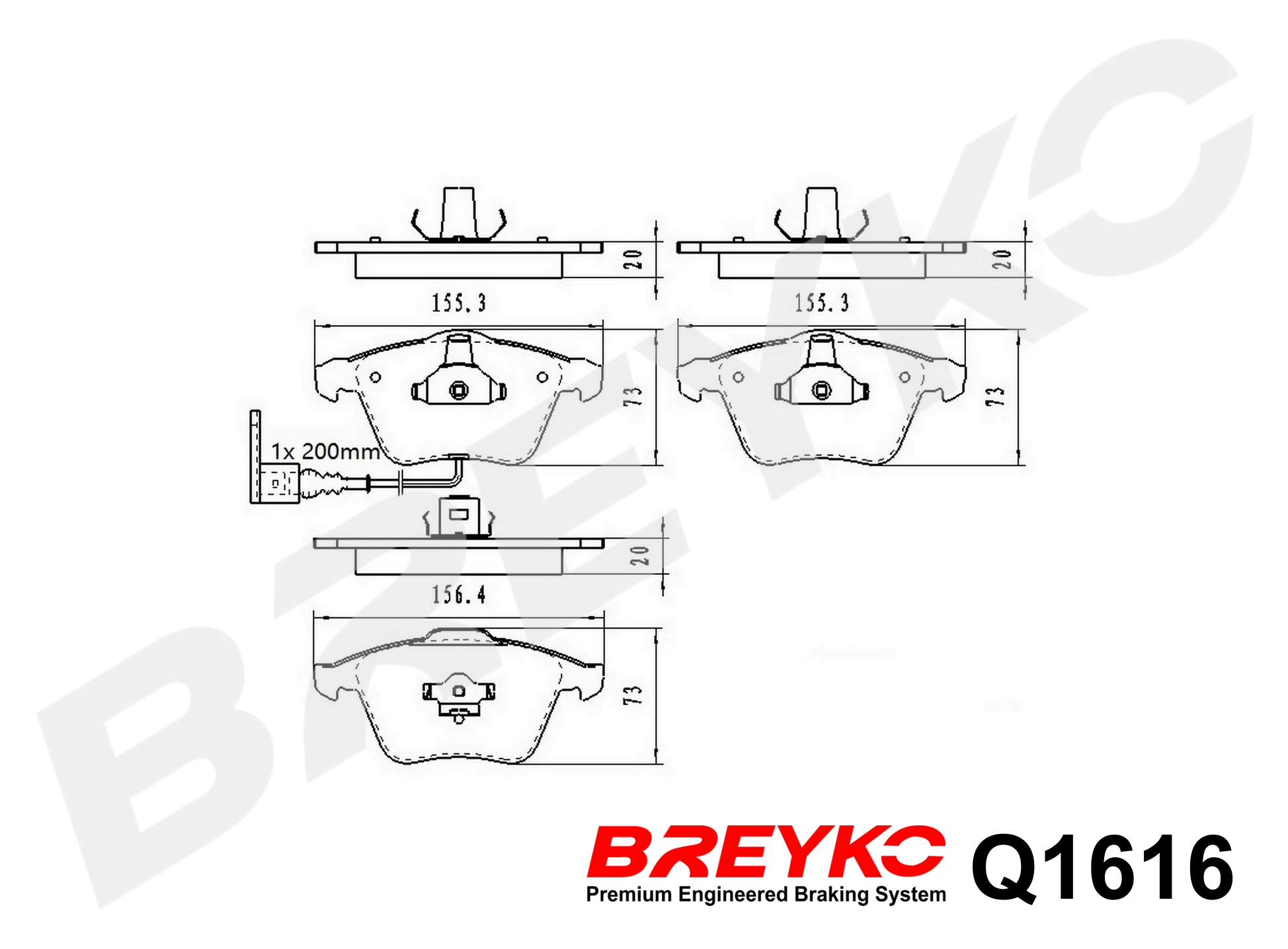 DAVID VASCO Q1616 BREYKO PREMIUM Brake Pad Set, disc brake