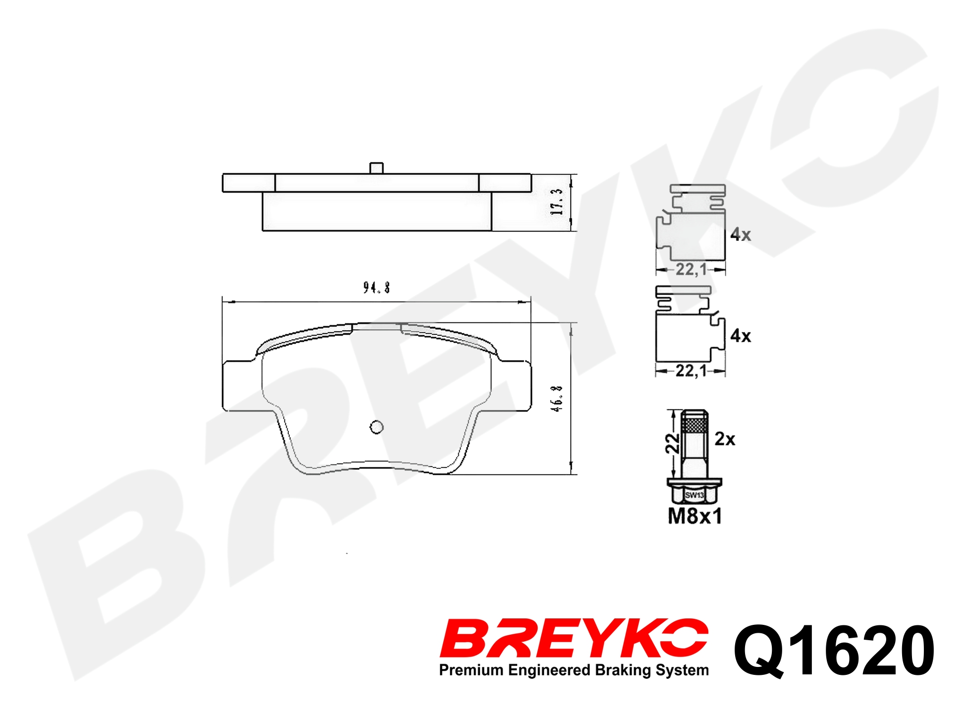 DAVID VASCO Q1620 BREYKO PREMIUM Brake Pad Set, disc brake