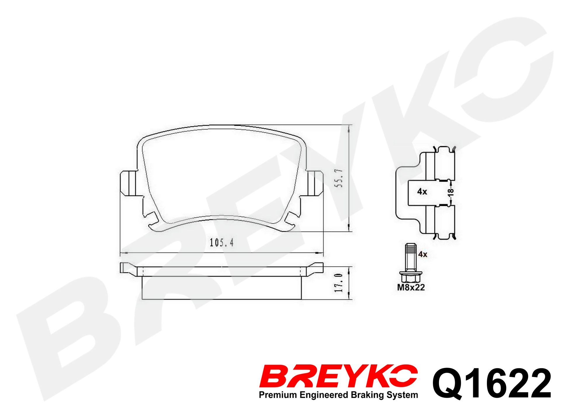 DAVID VASCO Q1622 BREYKO PREMIUM Brake Pad Set, disc brake