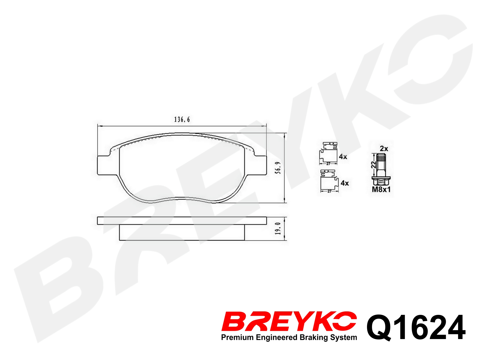 DAVID VASCO Q1624 BREYKO PREMIUM Brake Pad Set, disc brake