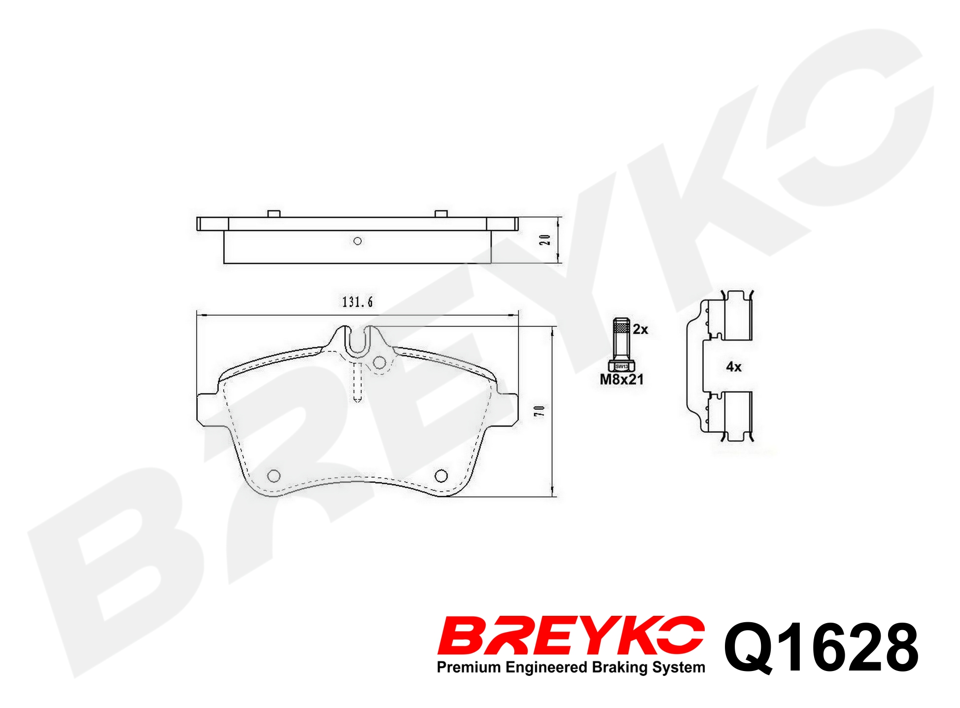 DAVID VASCO Q1628 BREYKO PREMIUM Brake Pad Set, disc brake