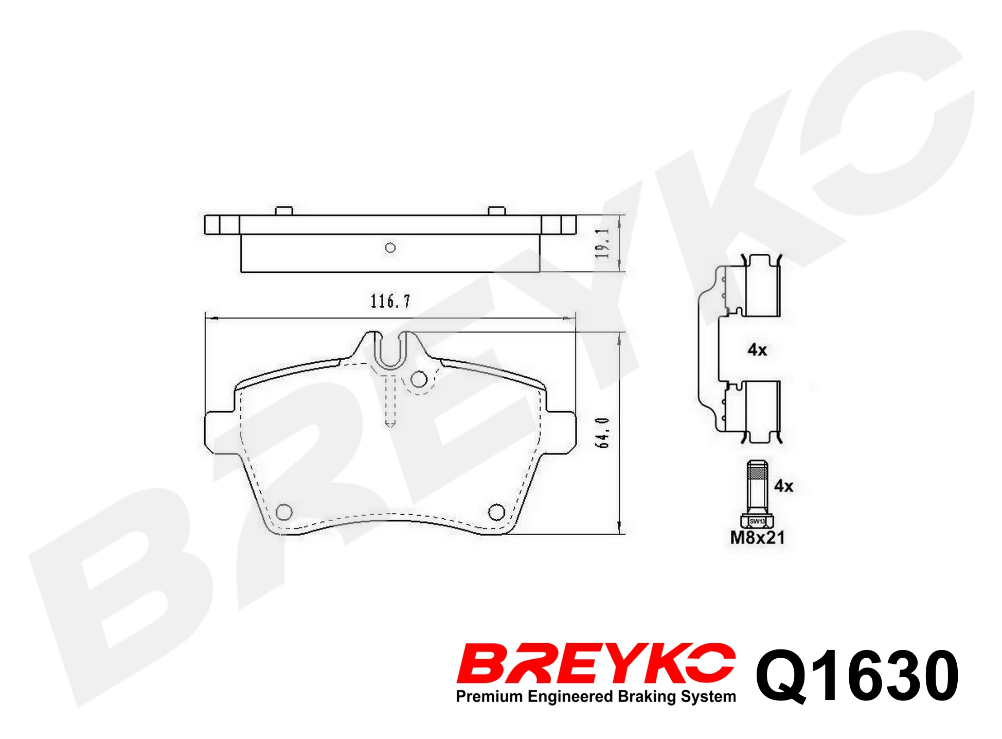 DAVID VASCO Q1630 BREYKO PREMIUM Brake Pad Set, disc brake
