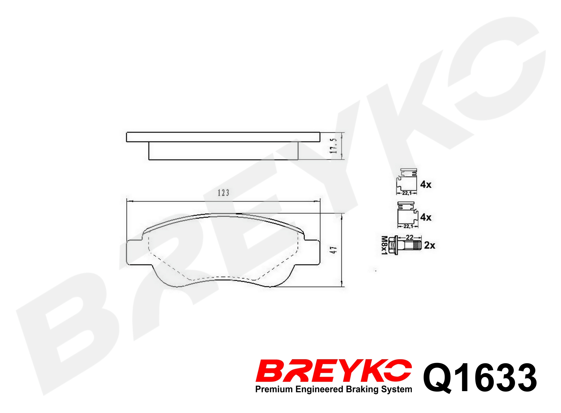 DAVID VASCO Q1633 BREYKO PREMIUM Brake Pad Set, disc brake