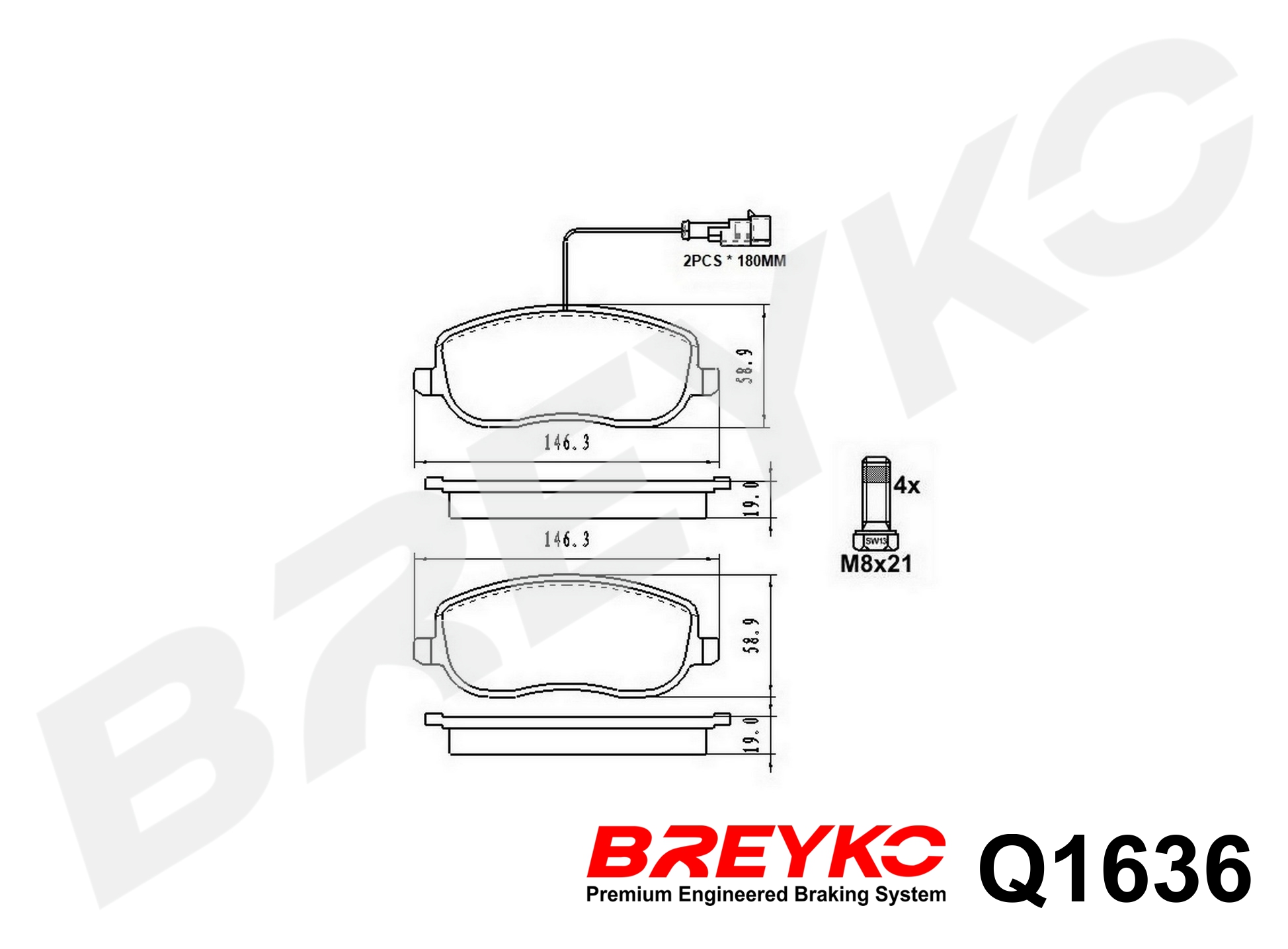 DAVID VASCO Q1636 BREYKO PREMIUM Brake Pad Set, disc brake