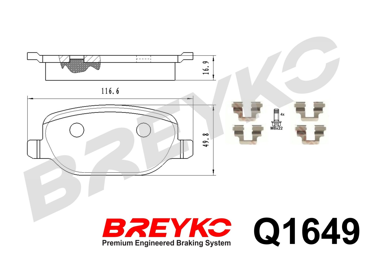 DAVID VASCO Q1649 BREYKO PREMIUM Brake Pad Set, disc brake