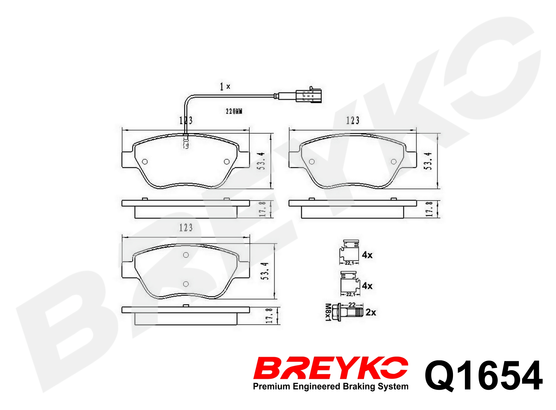 DAVID VASCO Q1654 BREYKO PREMIUM Brake Pad Set, disc brake