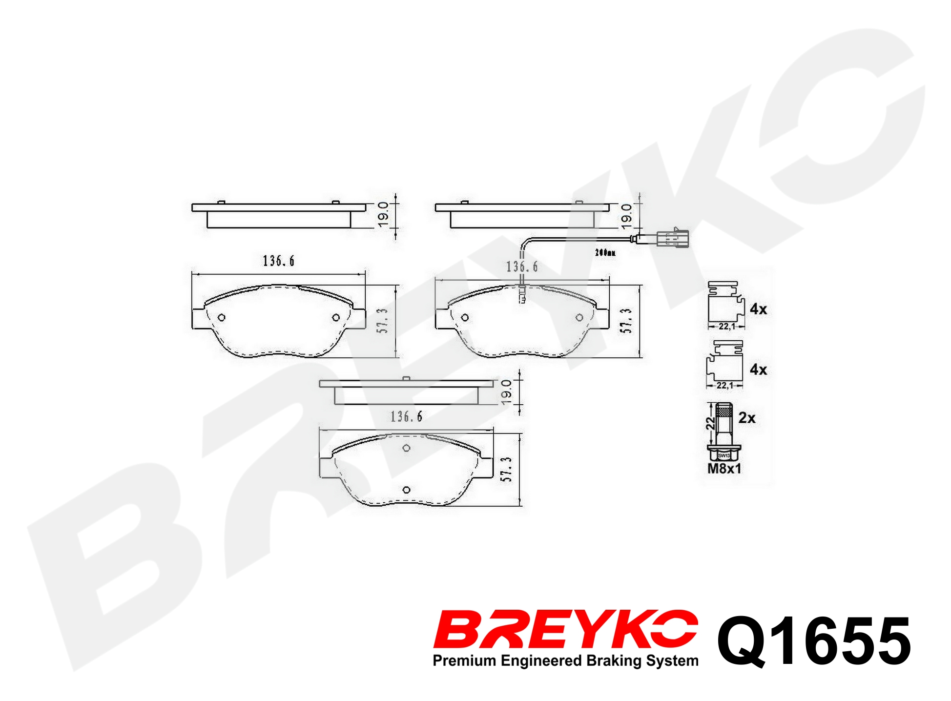 DAVID VASCO Q1655 BREYKO PREMIUM Brake Pad Set, disc brake