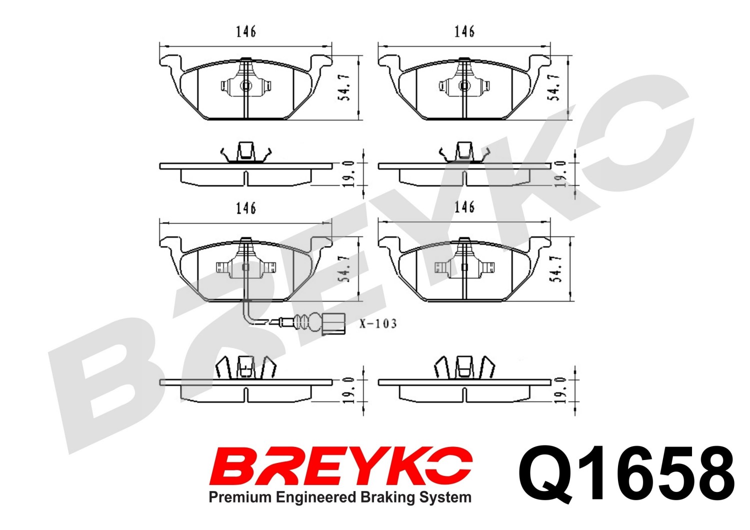 DAVID VASCO Q1658 BREYKO PREMIUM Brake Pad Set, disc brake