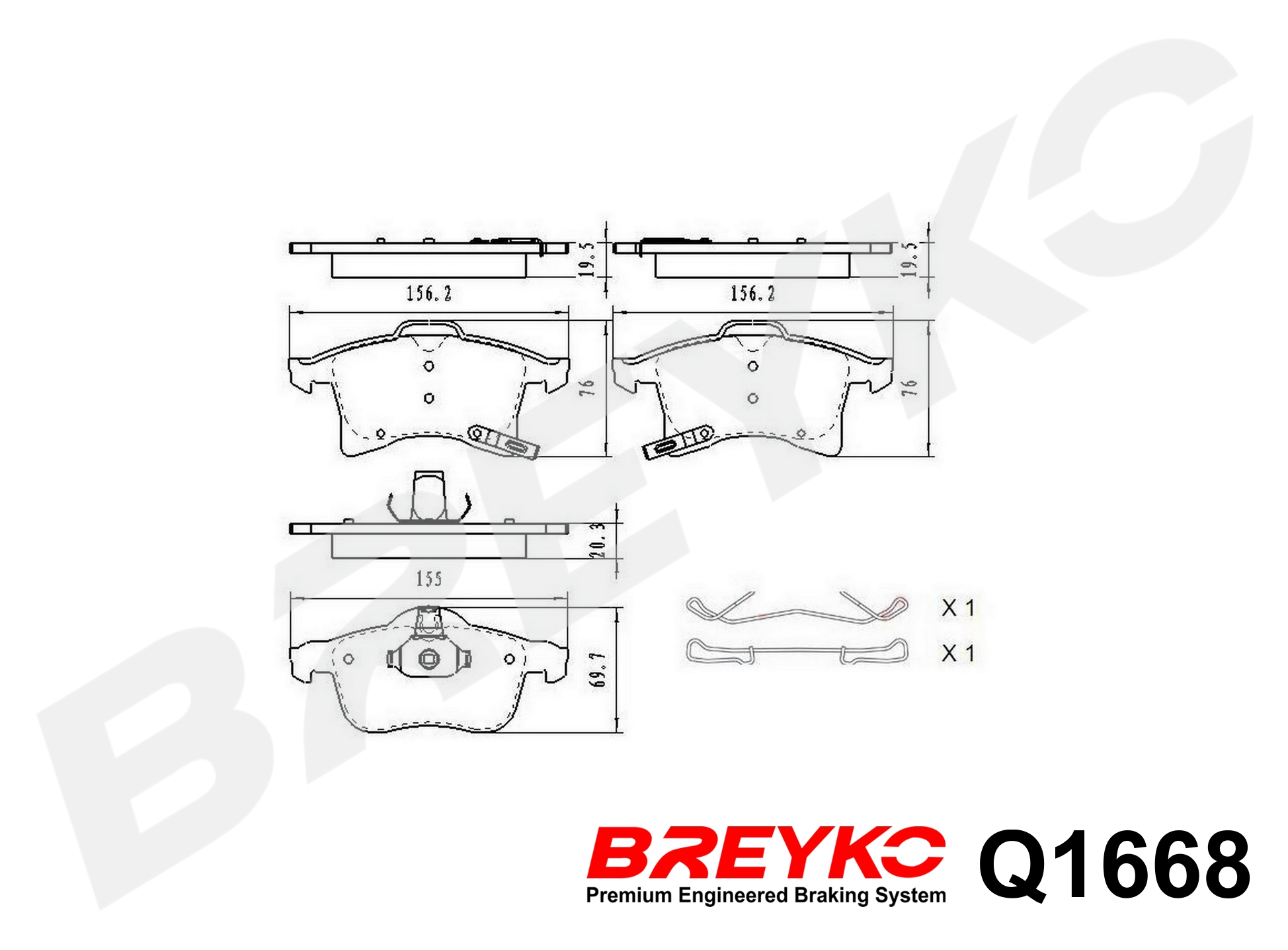 DAVID VASCO Q1668 BREYKO PREMIUM Brake Pad Set, disc brake