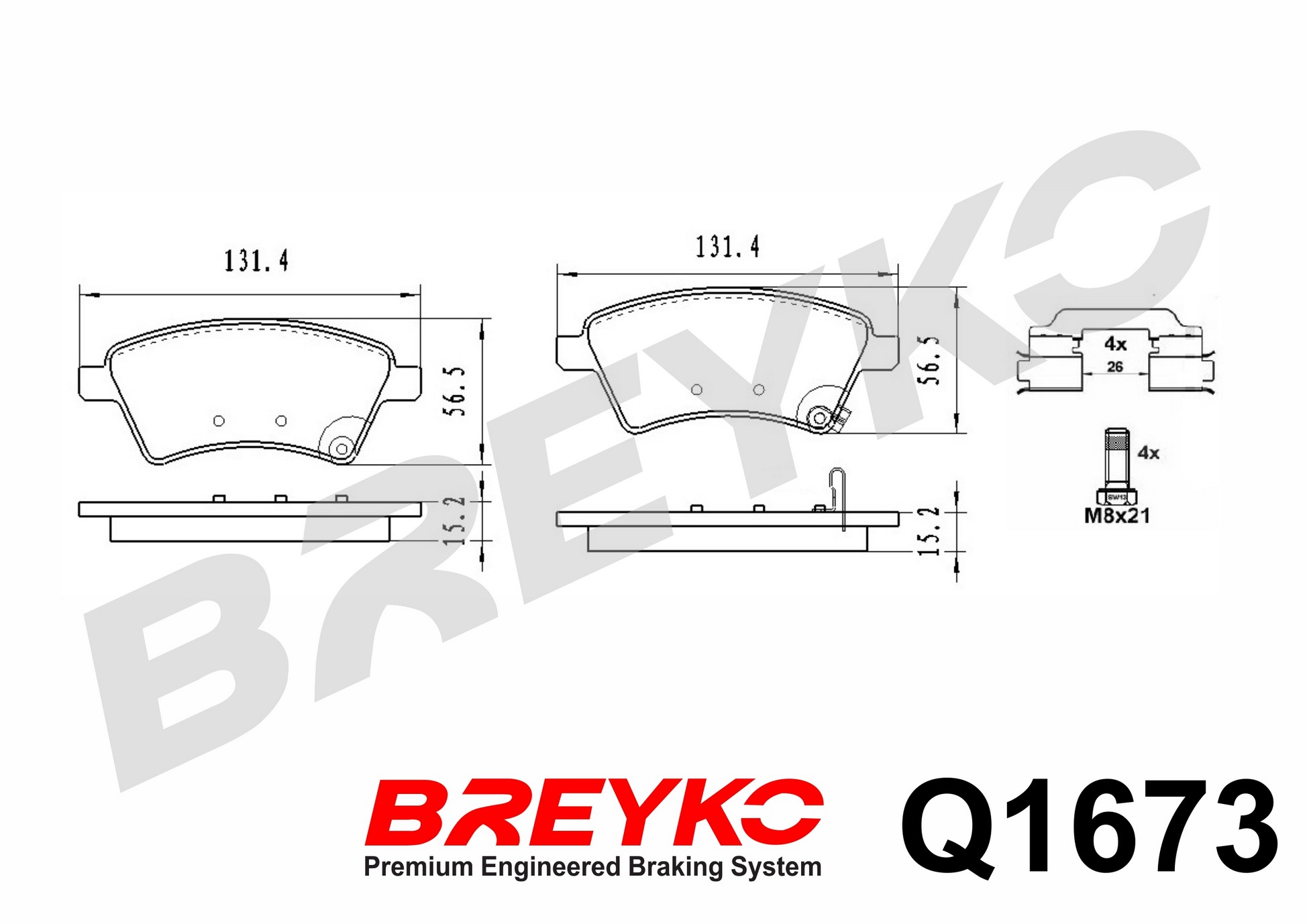 DAVID VASCO Q1673 BREYKO PREMIUM Brake Pad Set, disc brake