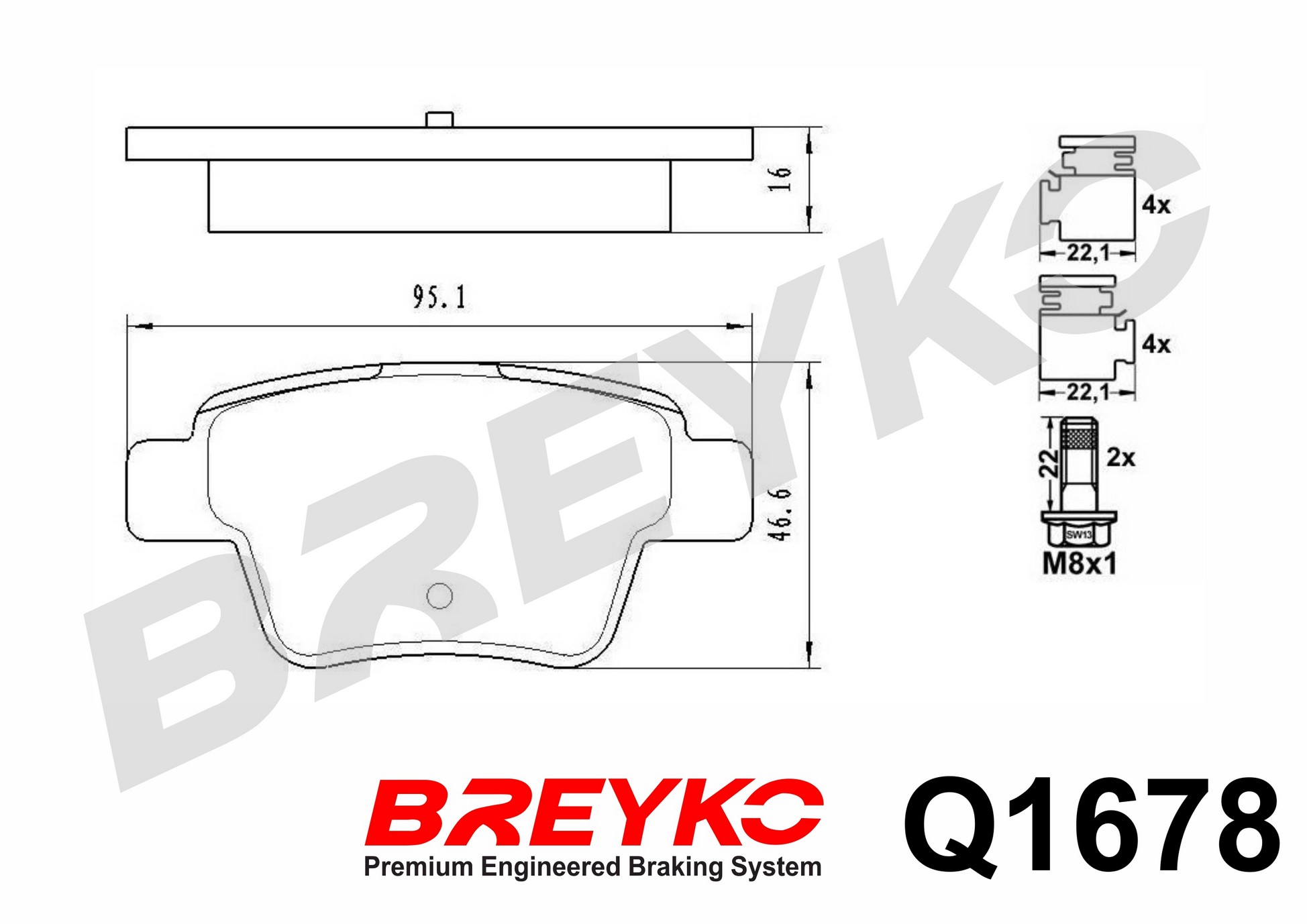 DAVID VASCO Q1678 BREYKO PREMIUM Brake Pad Set, disc brake