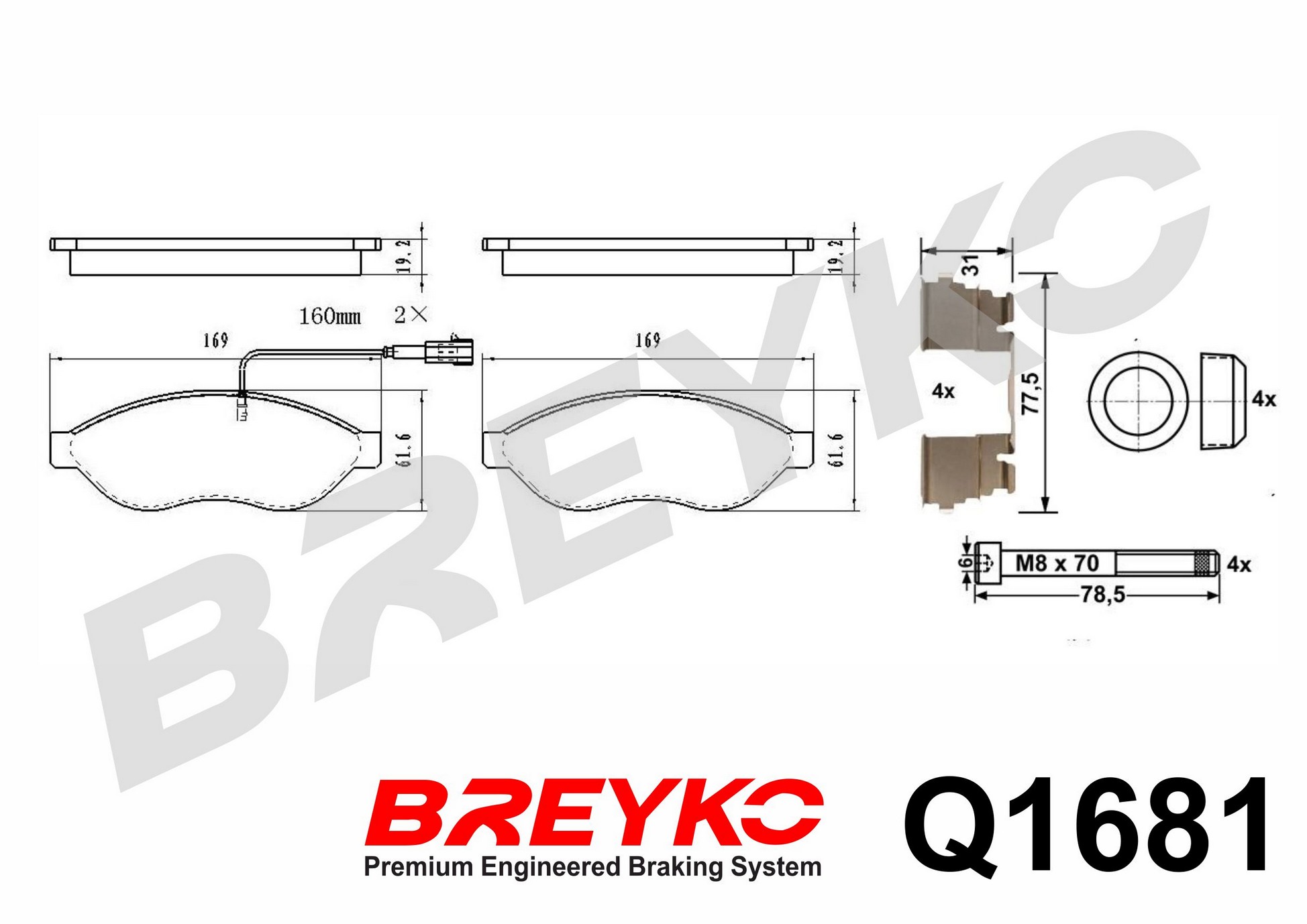 DAVID VASCO Q1681 BREYKO PREMIUM Brake Pad Set, disc brake