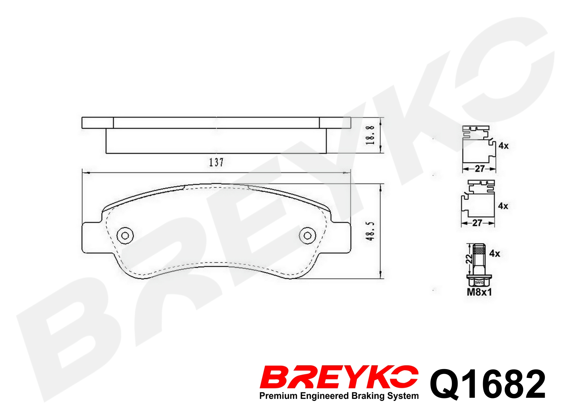 DAVID VASCO Q1682 BREYKO PREMIUM Brake Pad Set, disc brake