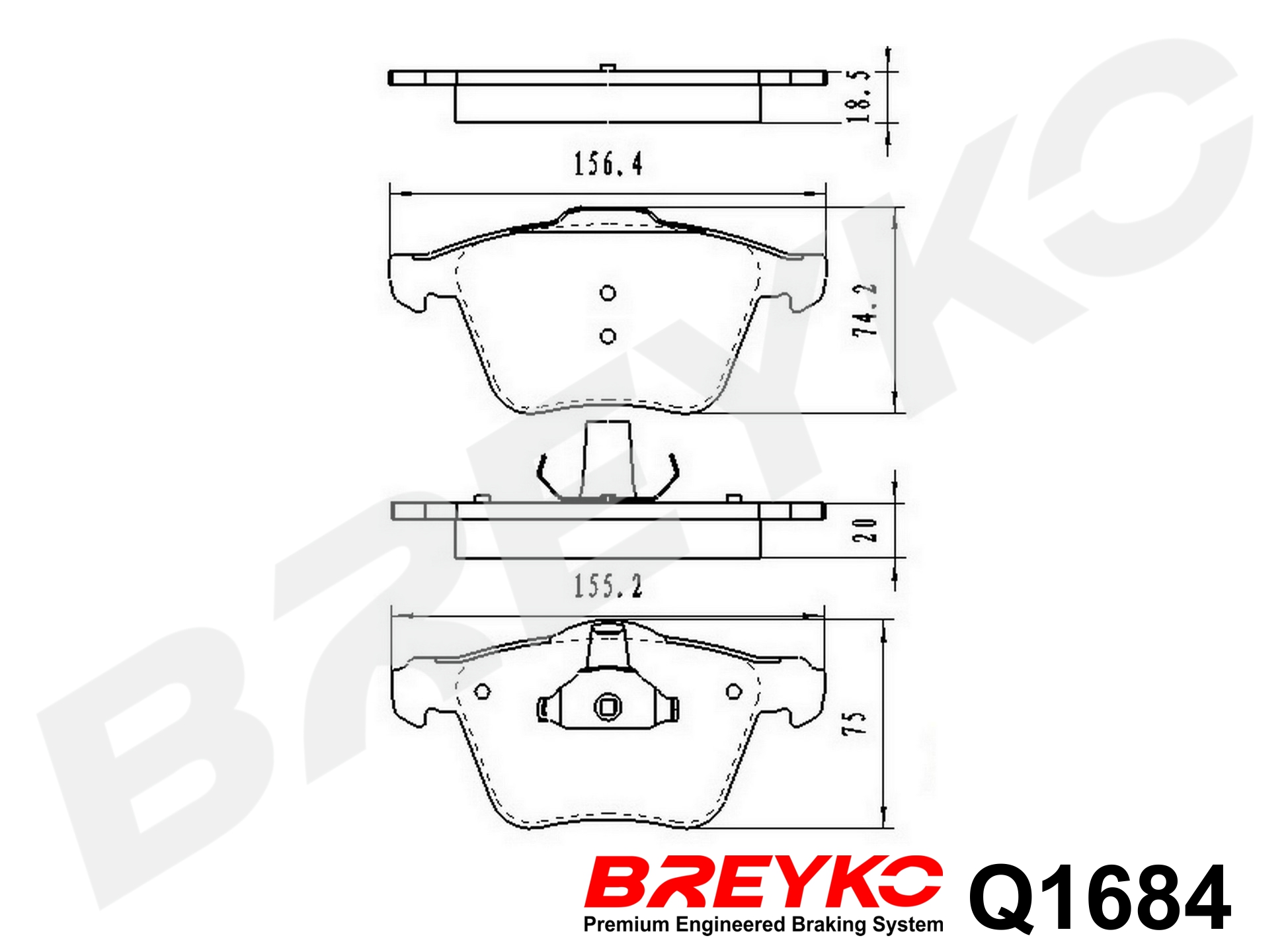 DAVID VASCO Q1684 BREYKO PREMIUM Brake Pad Set, disc brake