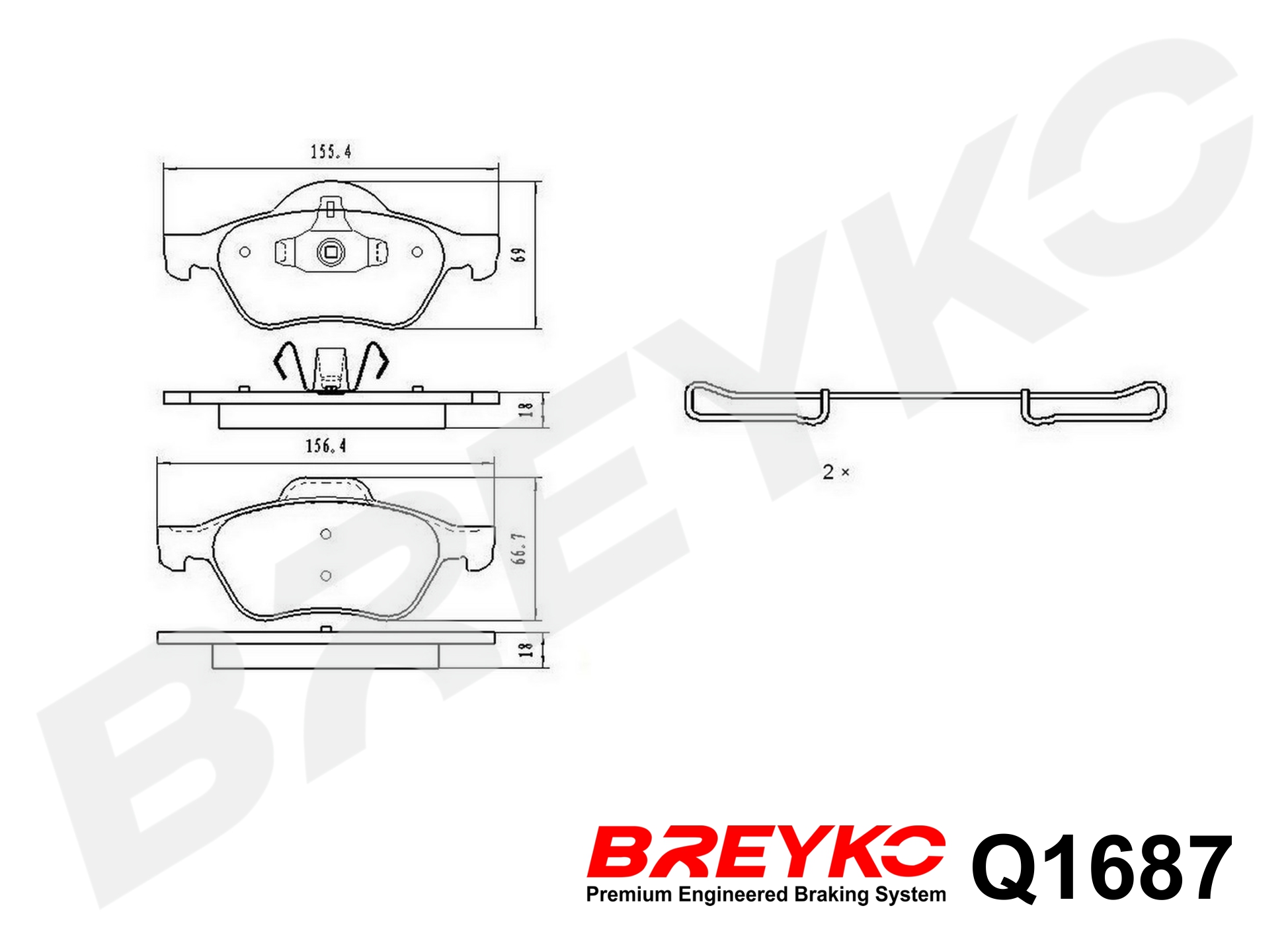 DAVID VASCO Q1687 BREYKO PREMIUM Brake Pad Set, disc brake