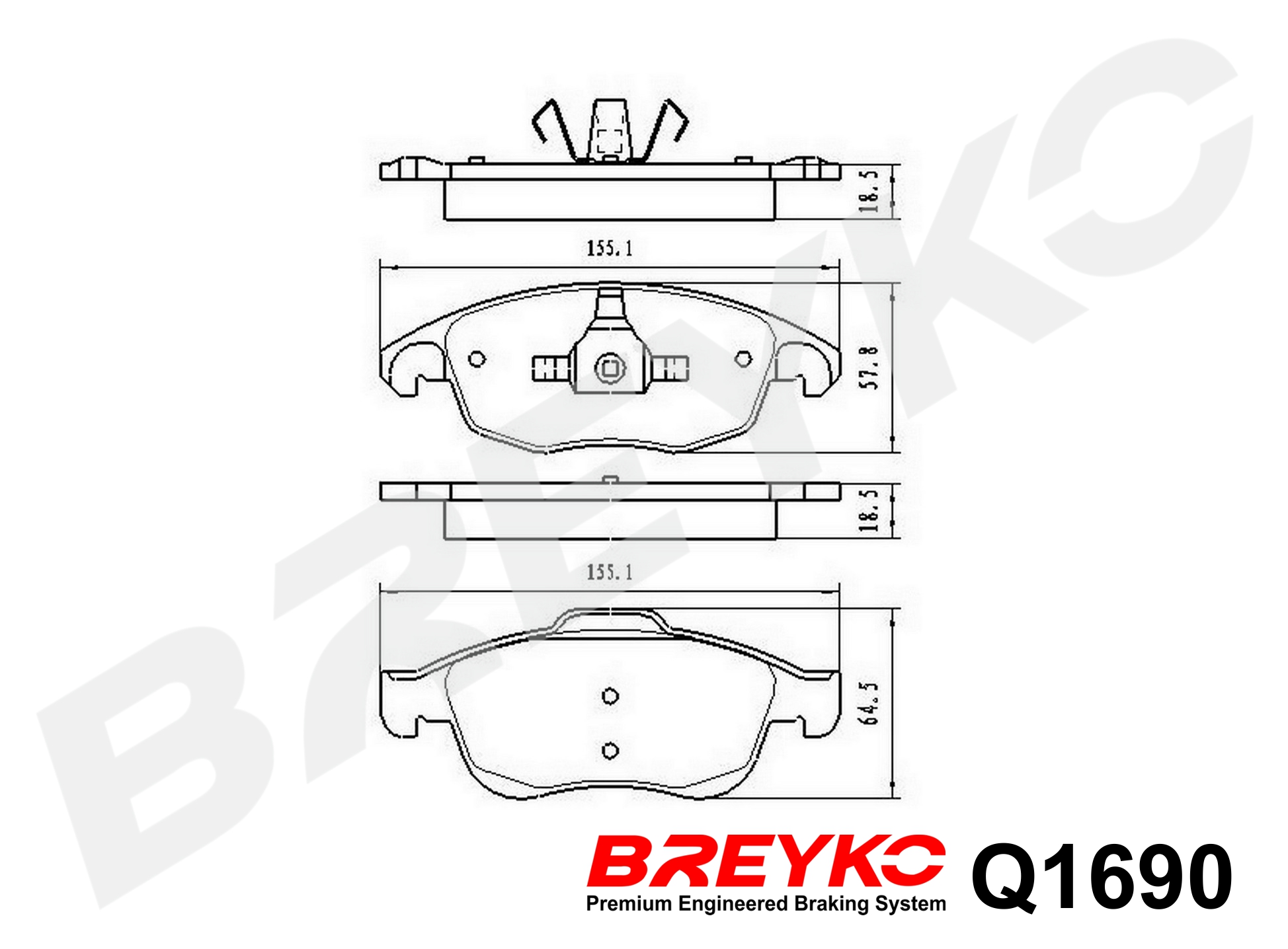 DAVID VASCO Q1690 BREYKO PREMIUM Brake Pad Set, disc brake