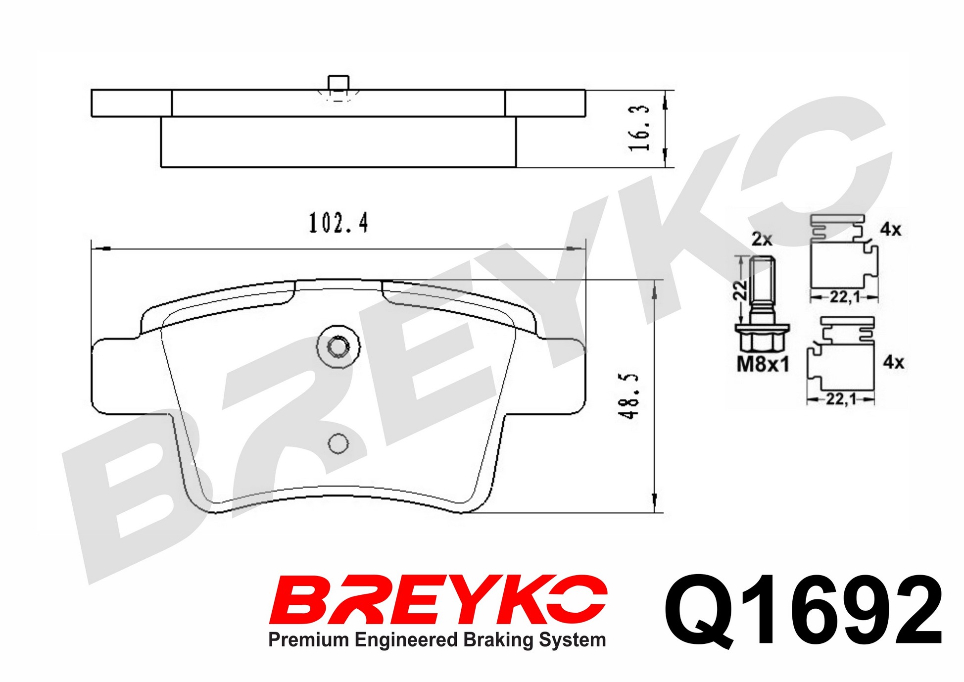 DAVID VASCO Q1692 BREYKO PREMIUM Brake Pad Set, disc brake