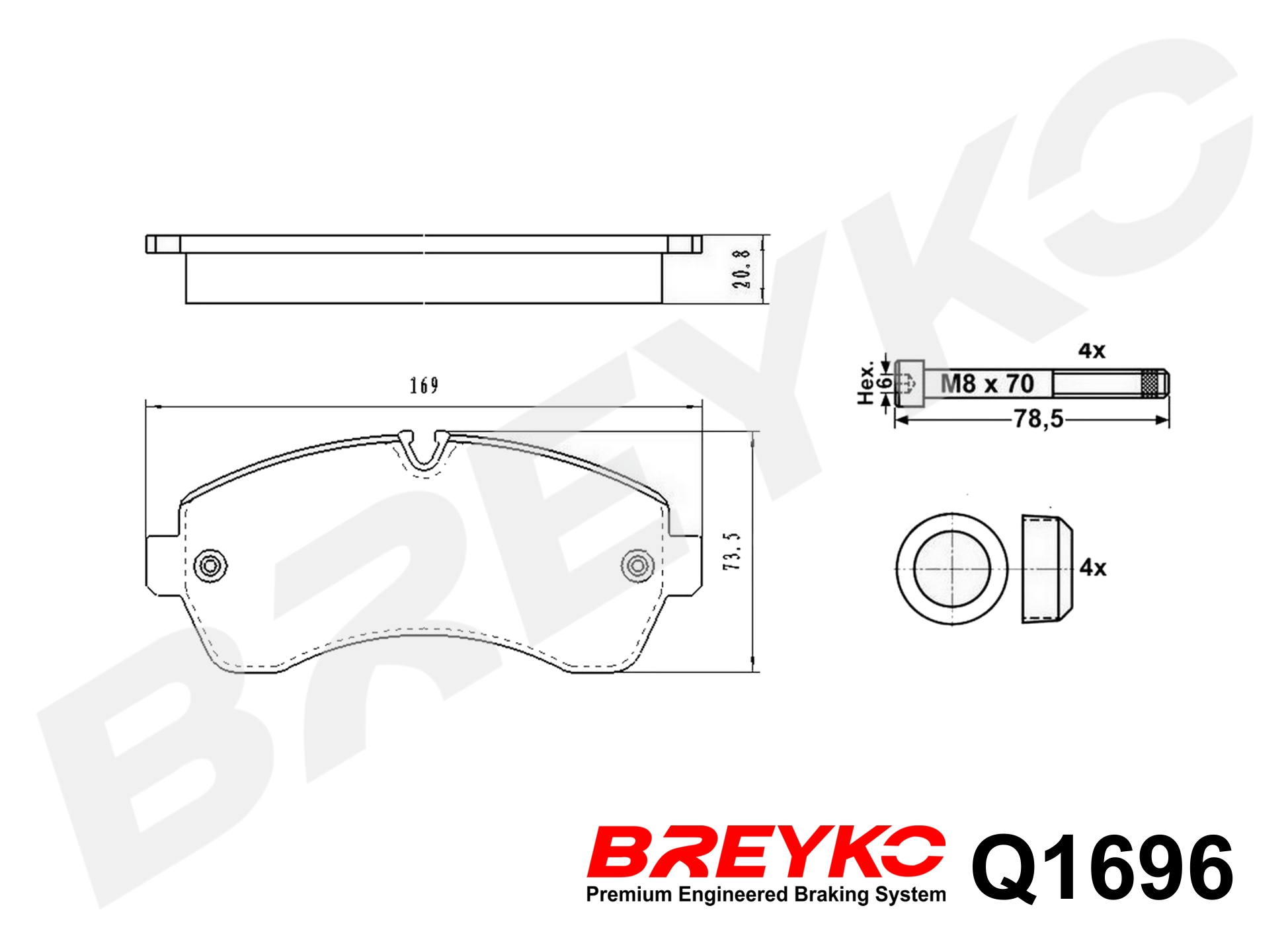 DAVID VASCO Q1696 BREYKO PREMIUM Brake Pad Set, disc brake