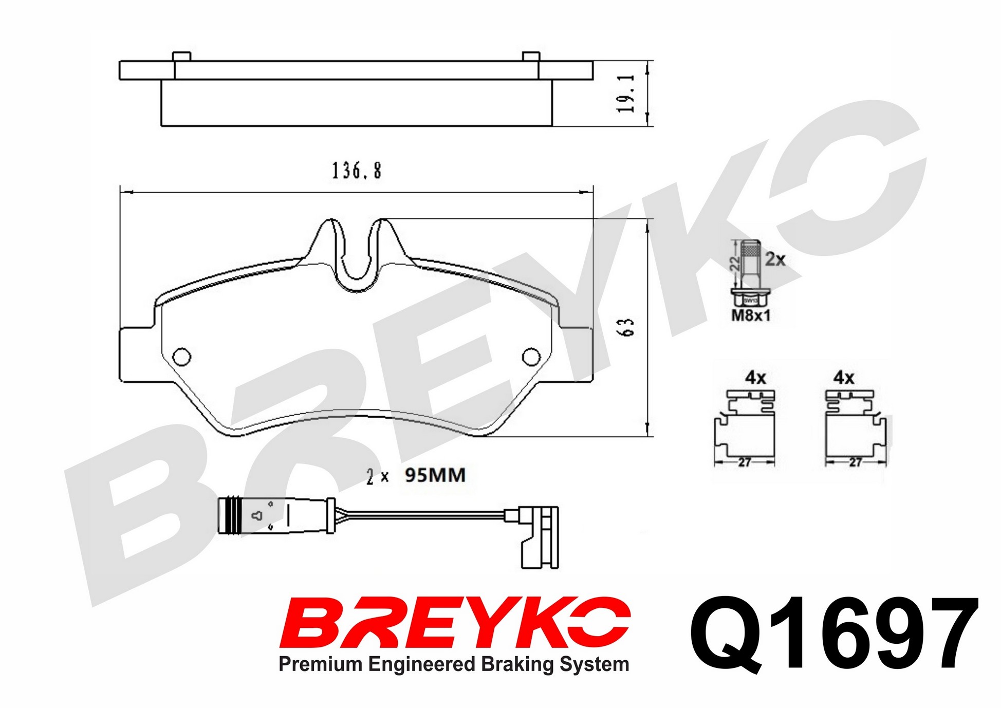 DAVID VASCO Q1697 BREYKO PREMIUM Brake Pad Set, disc brake