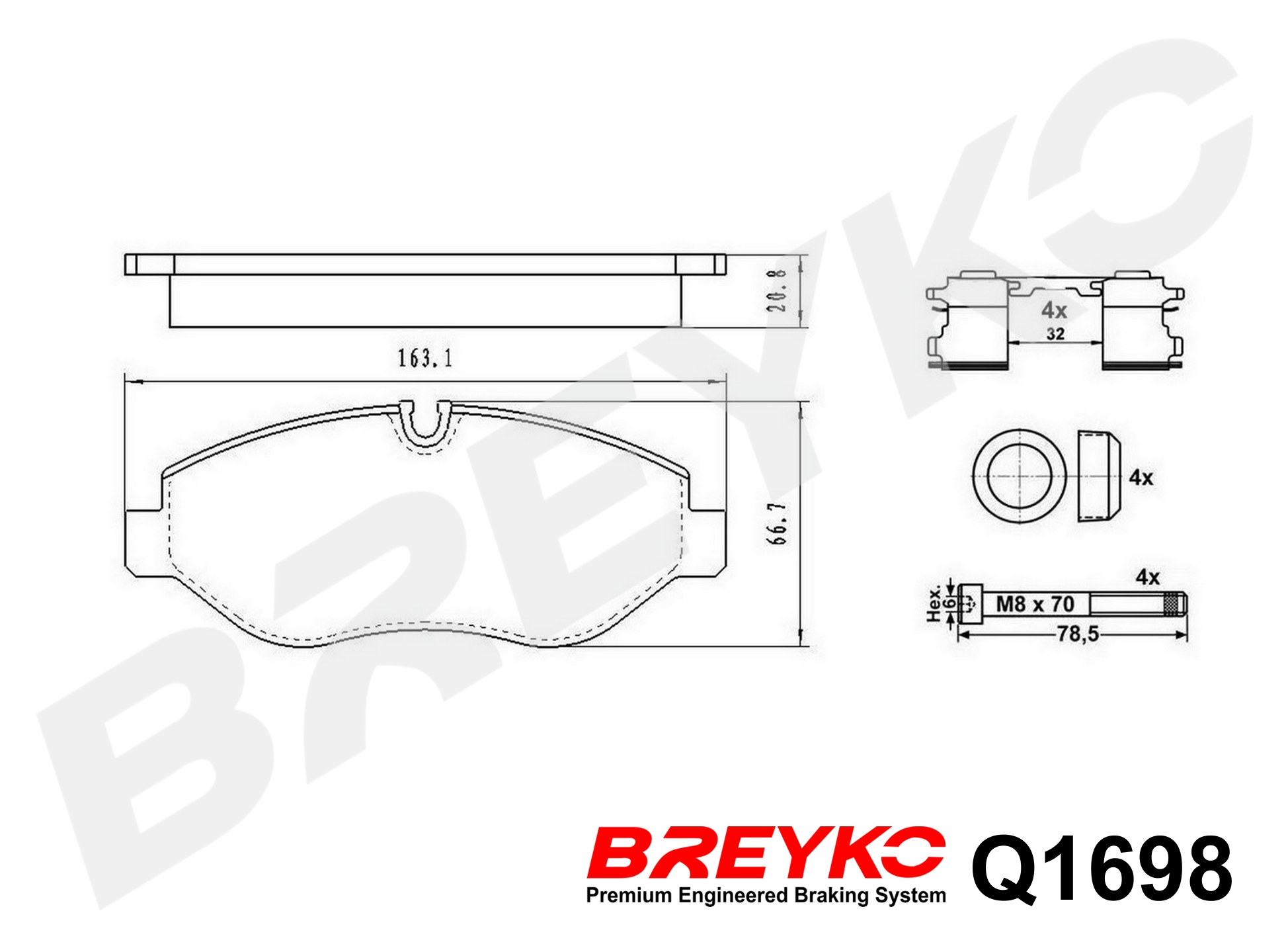 DAVID VASCO Q1698 BREYKO PREMIUM Brake Pad Set, disc brake