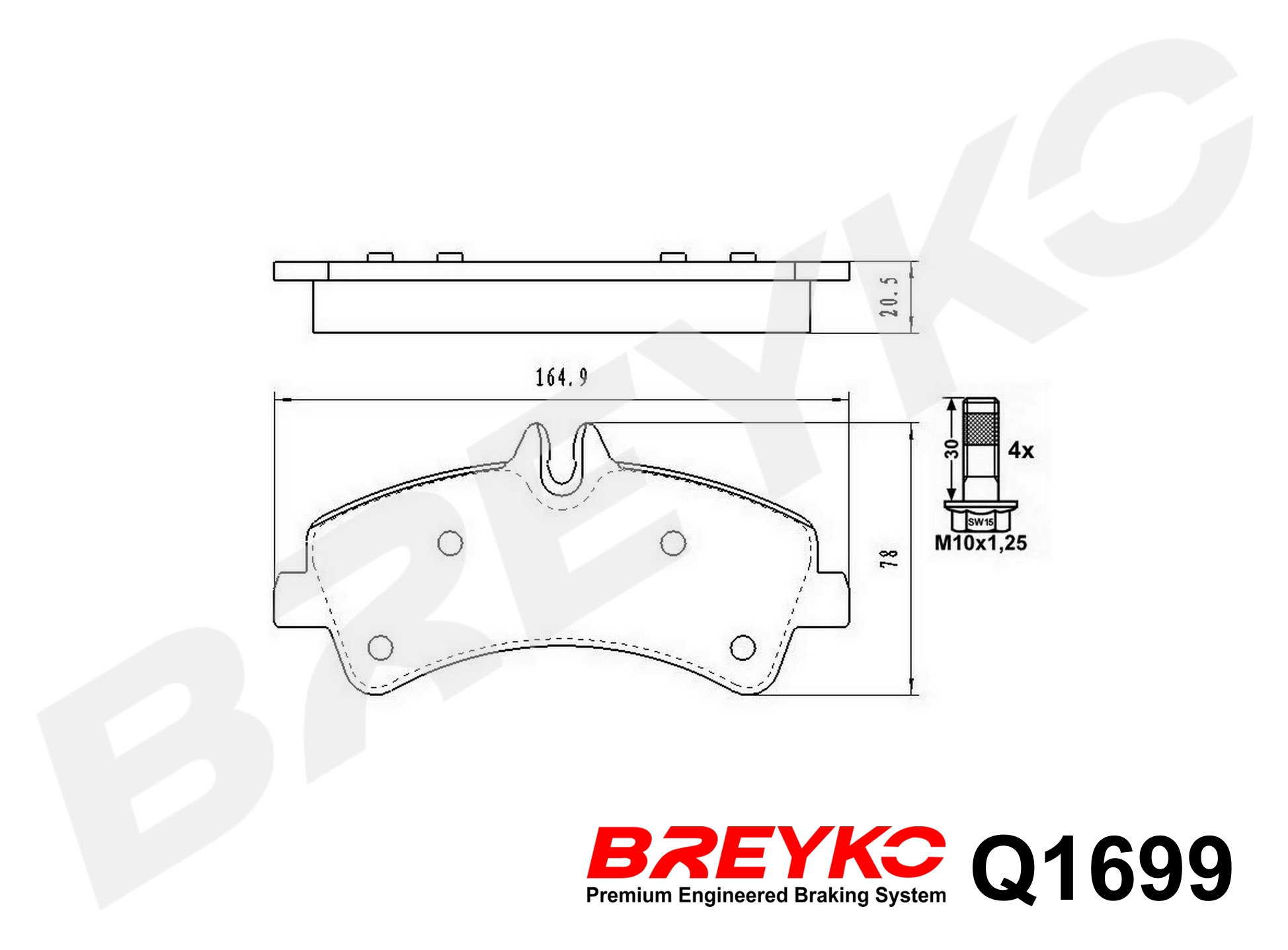 DAVID VASCO Q1699 BREYKO PREMIUM Brake Pad Set, disc brake
