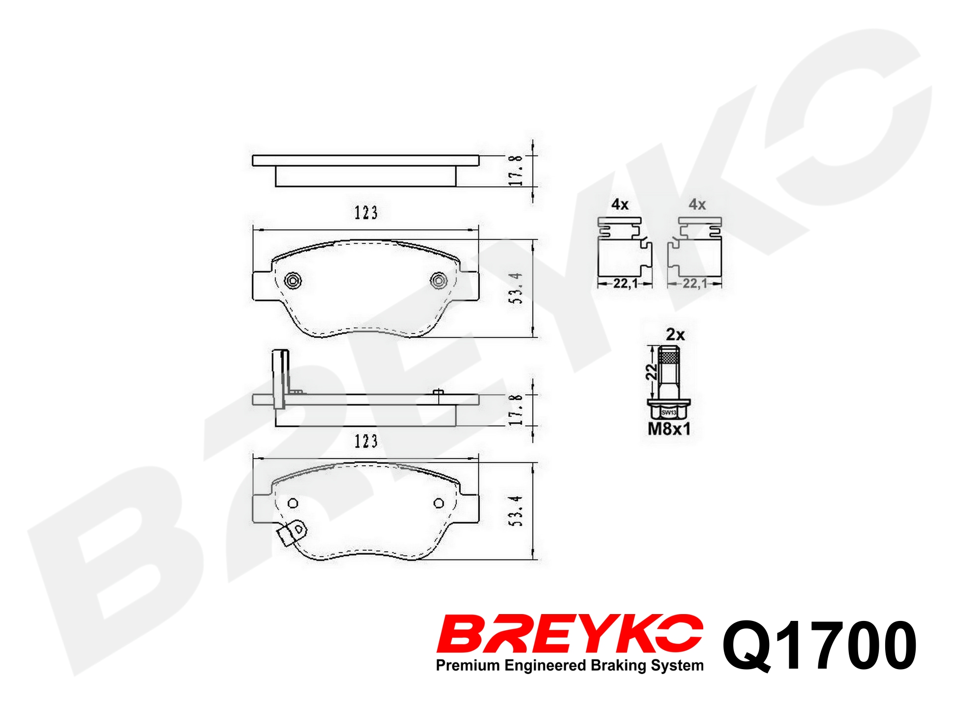 DAVID VASCO Q1700 BREYKO PREMIUM Brake Pad Set, disc brake