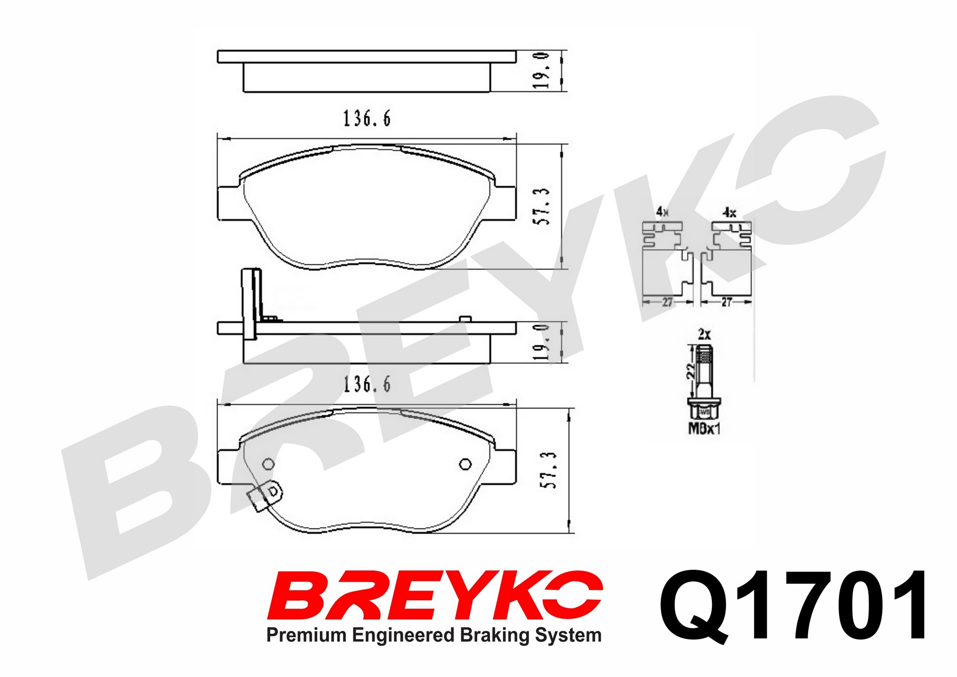 DAVID VASCO Q1701 BREYKO PREMIUM Brake Pad Set, disc brake