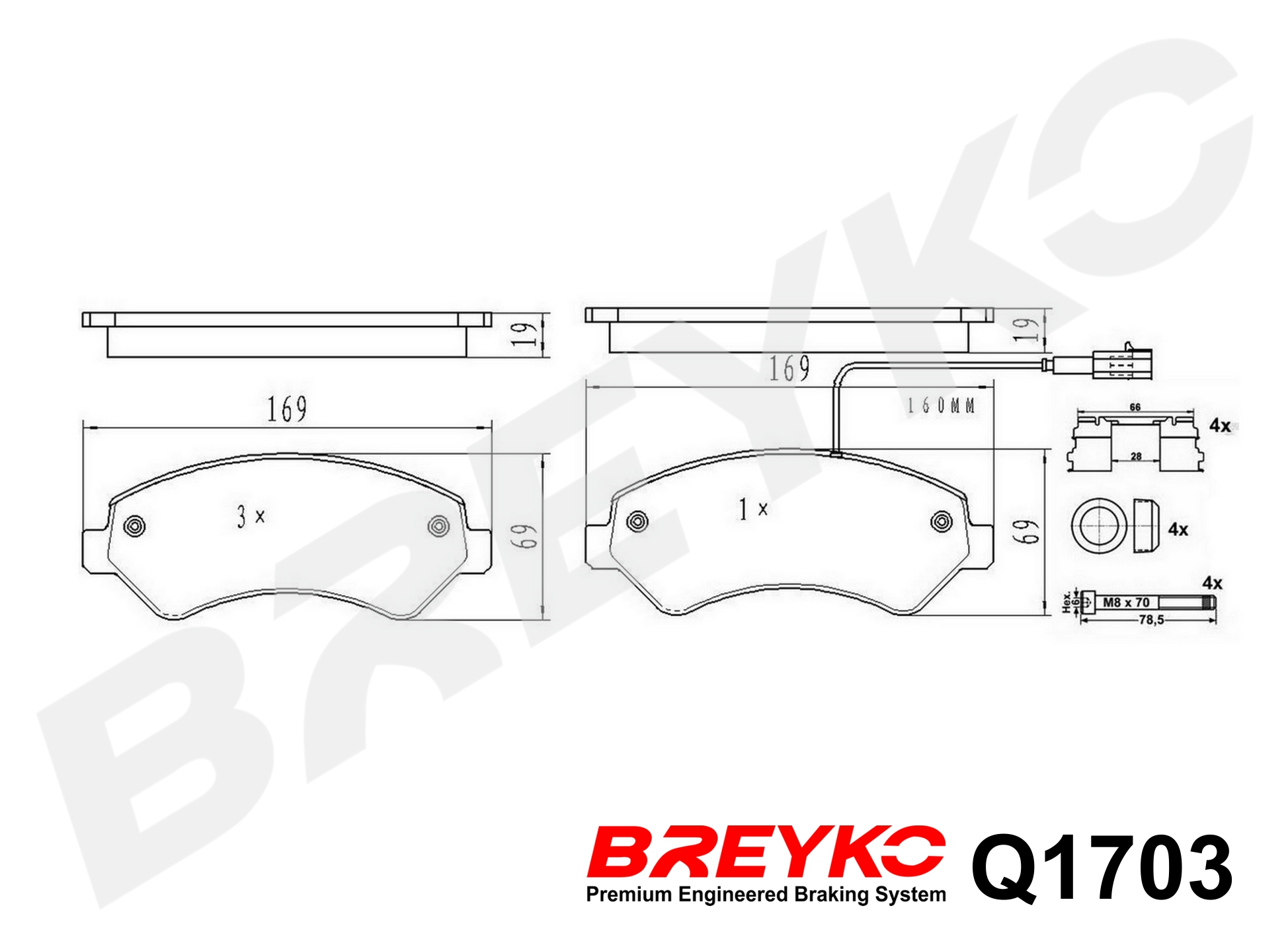DAVID VASCO Q1703 BREYKO PREMIUM Brake Pad Set, disc brake