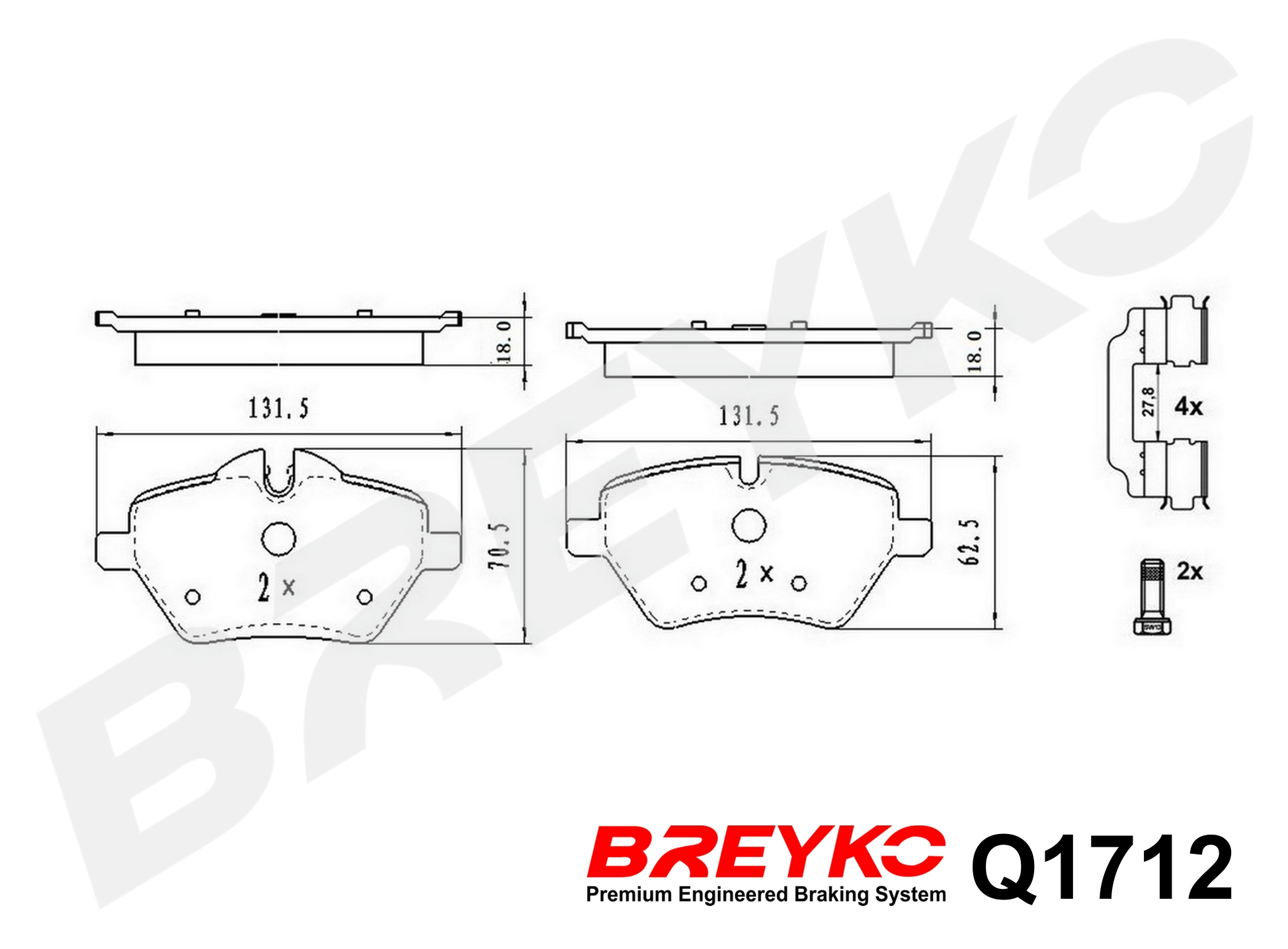 DAVID VASCO Q1712 BREYKO PREMIUM Brake Pad Set, disc brake