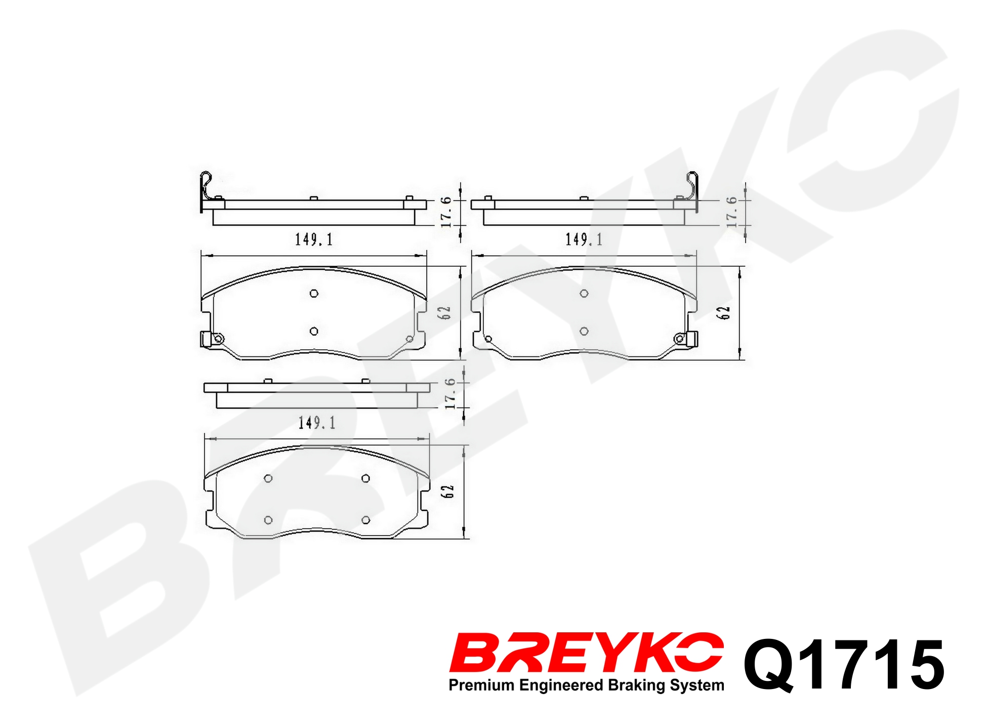 DAVID VASCO Q1715 BREYKO PREMIUM Brake Pad Set, disc brake