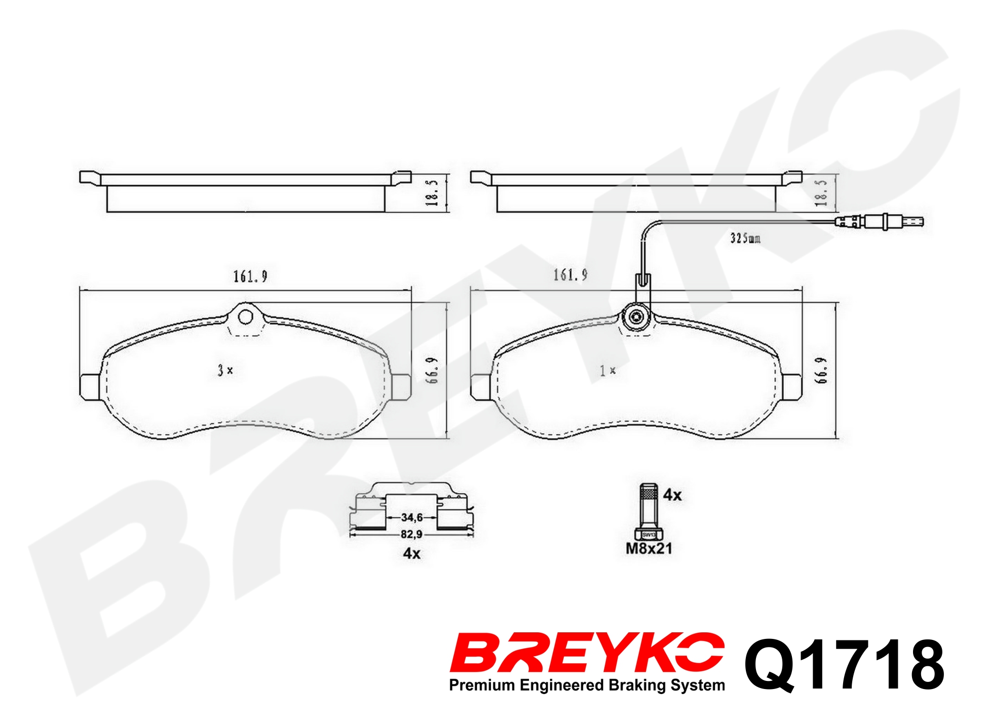DAVID VASCO Q1718 BREYKO PREMIUM Brake Pad Set, disc brake