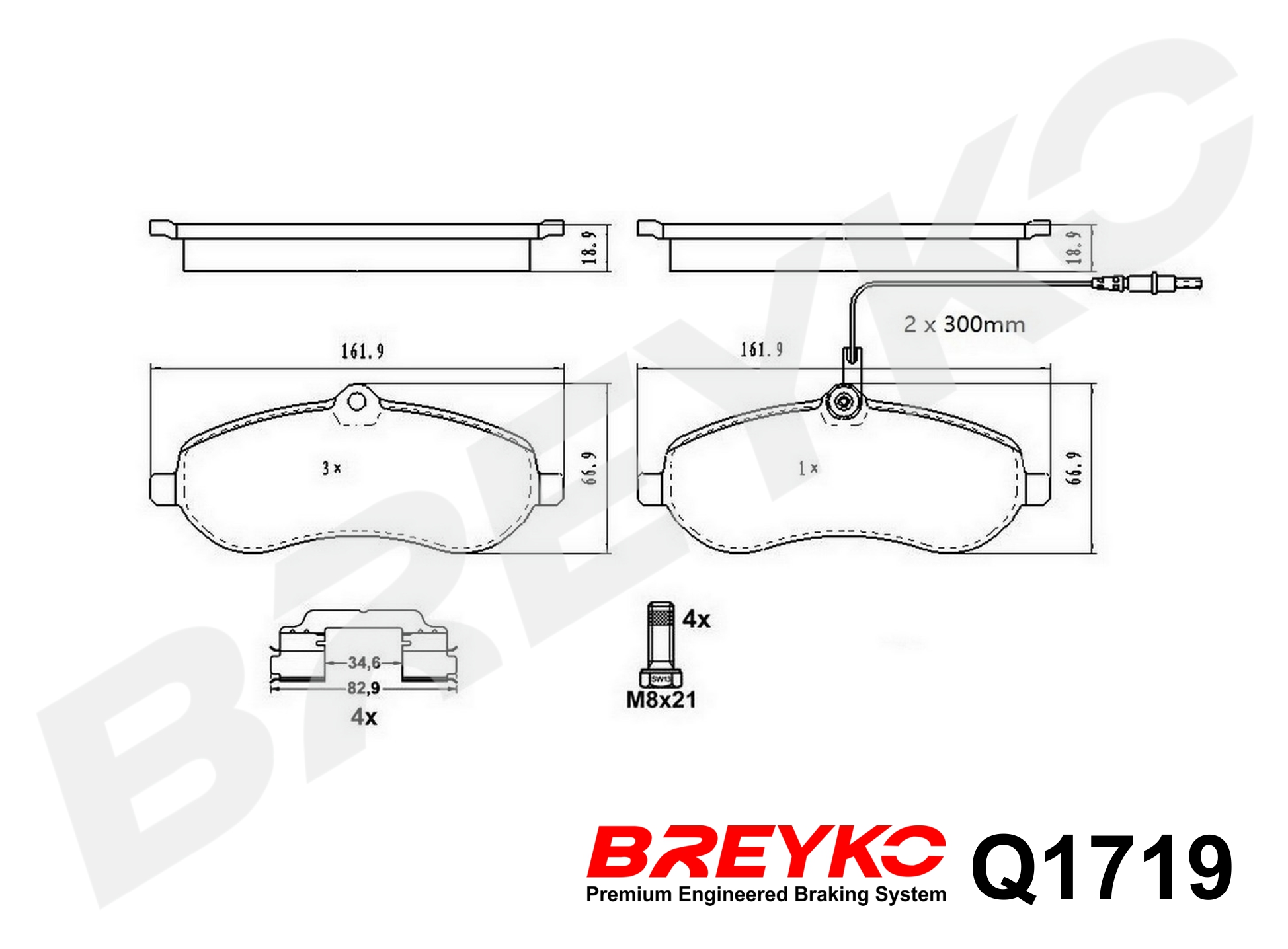 DAVID VASCO Q1719 BREYKO PREMIUM Brake Pad Set, disc brake