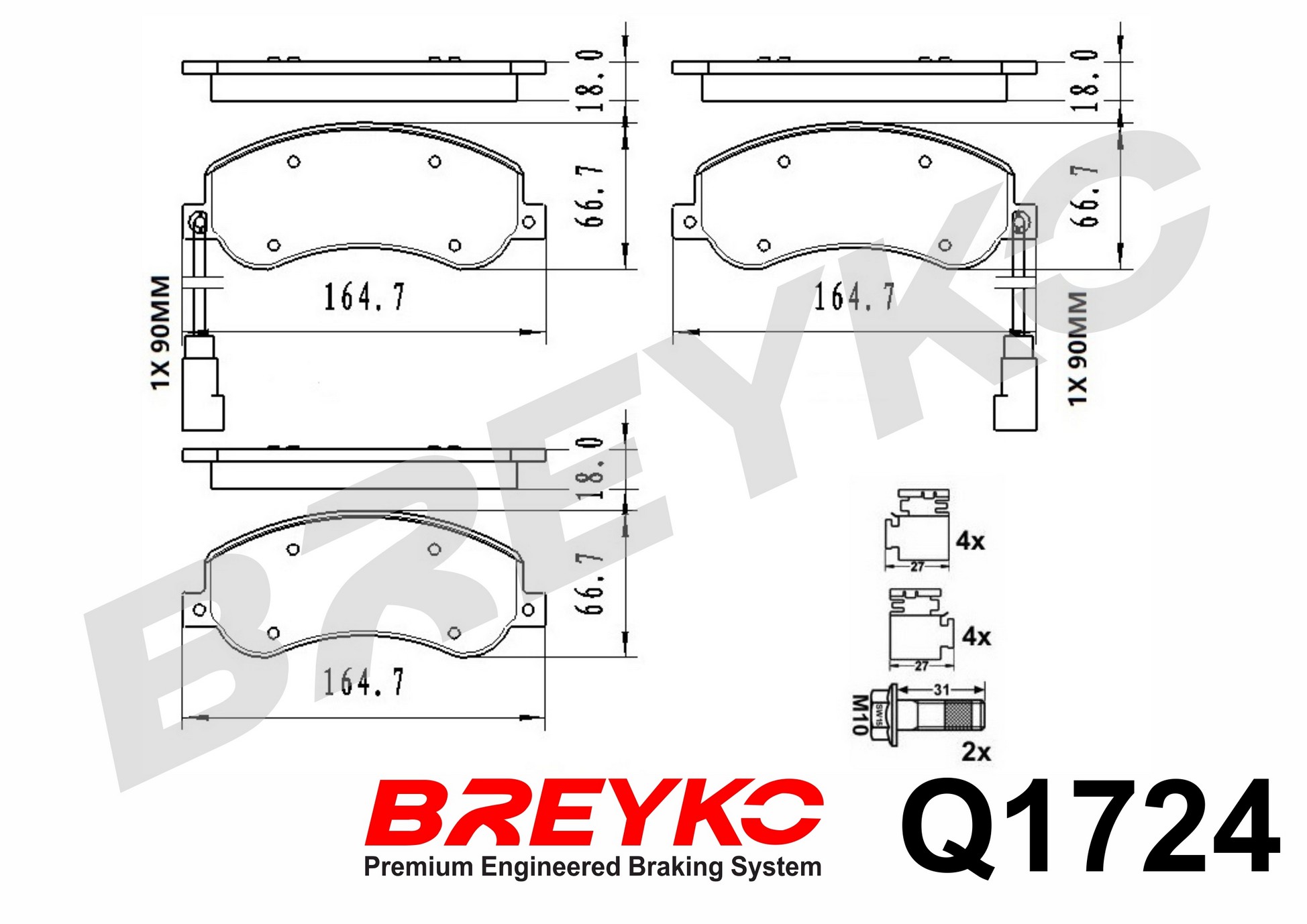 DAVID VASCO Q1724 BREYKO PREMIUM Brake Pad Set, disc brake