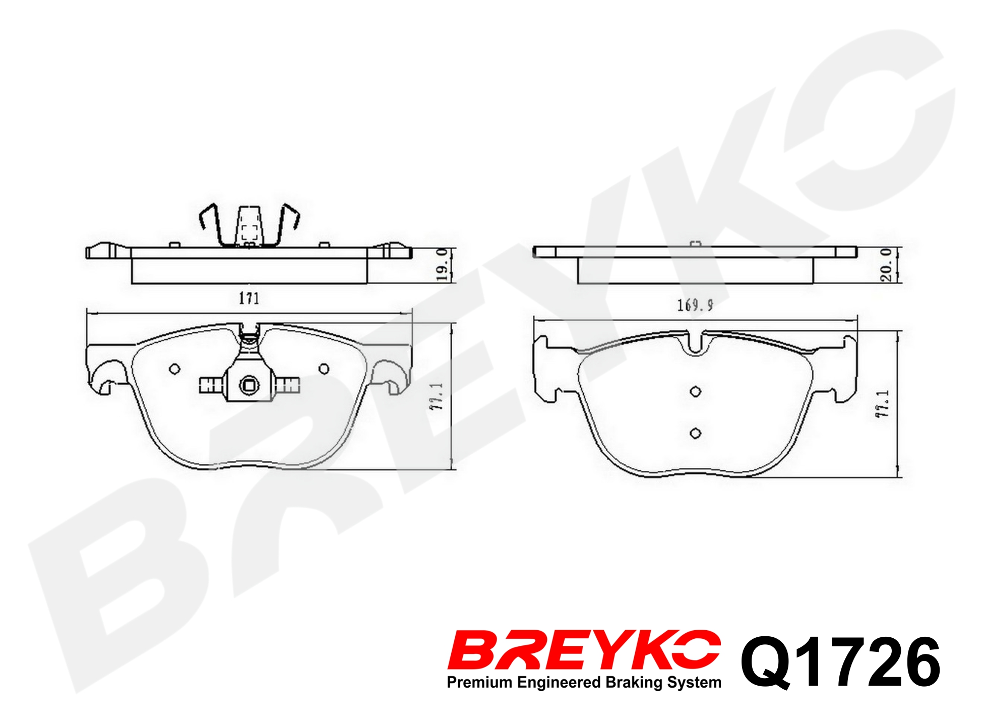 DAVID VASCO Q1726 BREYKO PREMIUM Brake Pad Set, disc brake