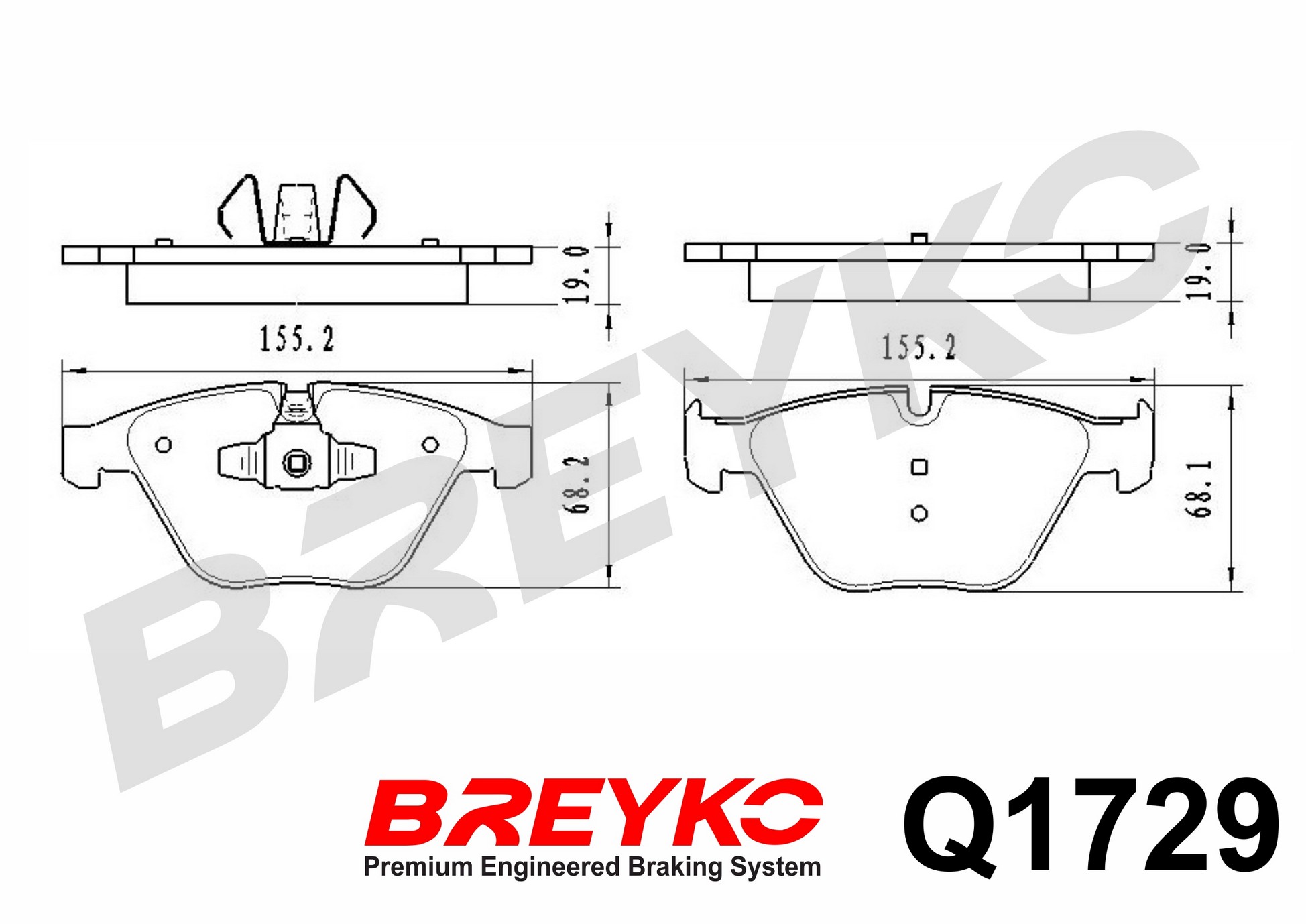 DAVID VASCO Q1729 BREYKO PREMIUM Brake Pad Set, disc brake