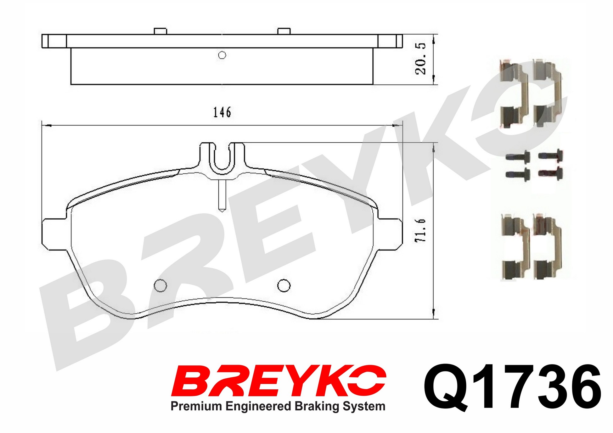 DAVID VASCO Q1736 BREYKO PREMIUM Brake Pad Set, disc brake